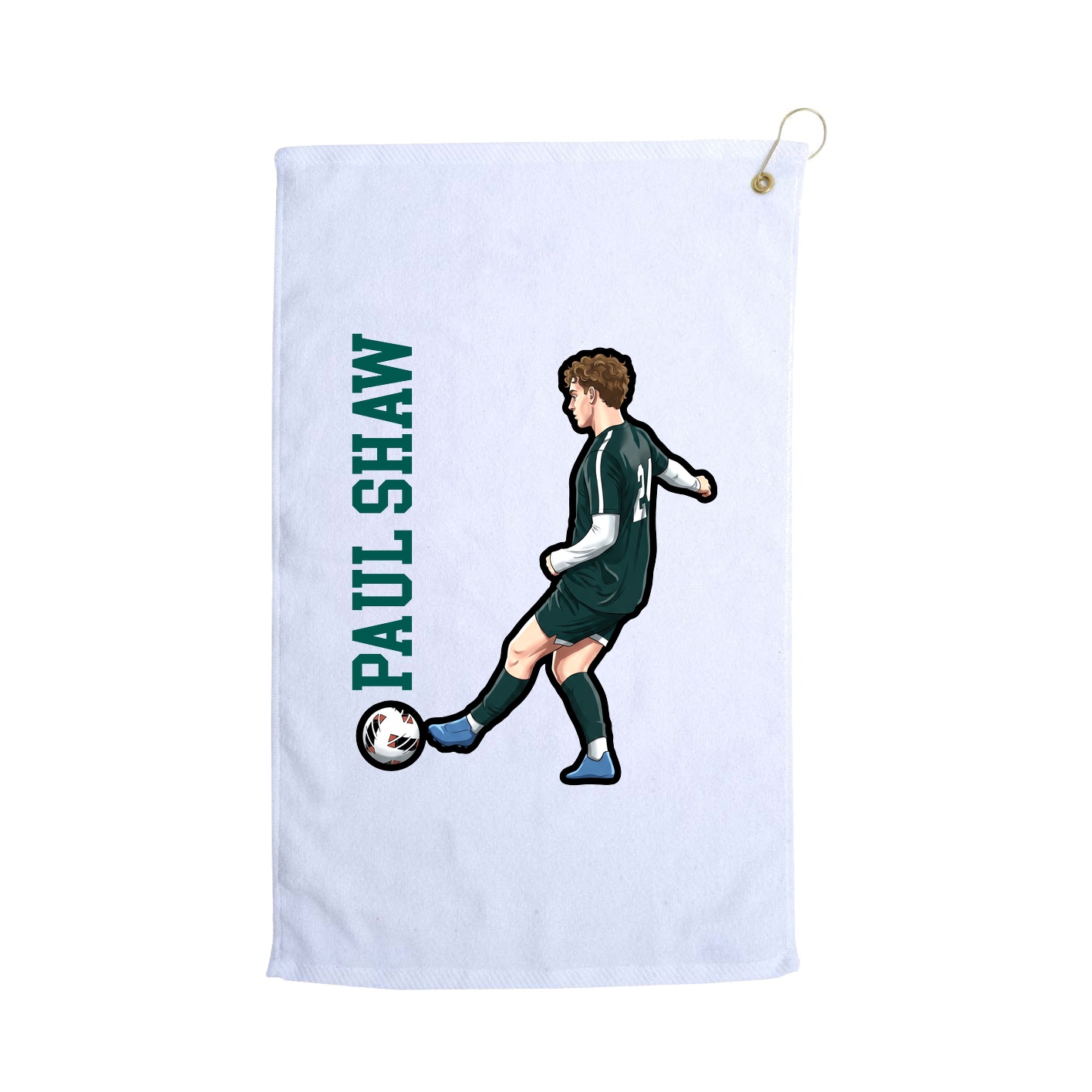 Golf Towel — Name Vertical in White