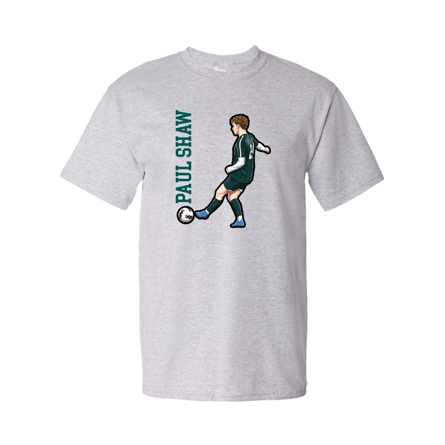 Tee — Name Vertical in Grey