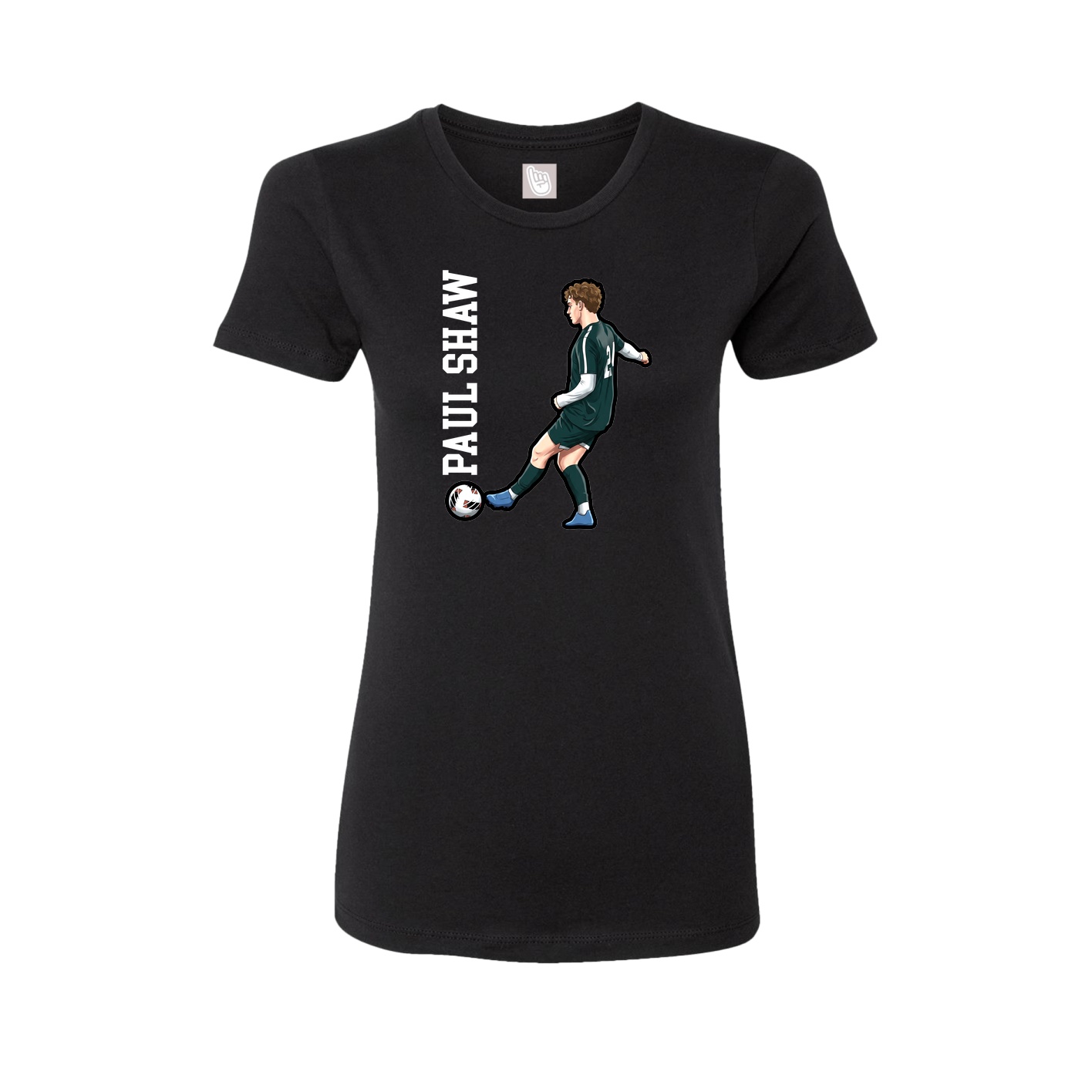 Womens Tee — Name Vertical in Black