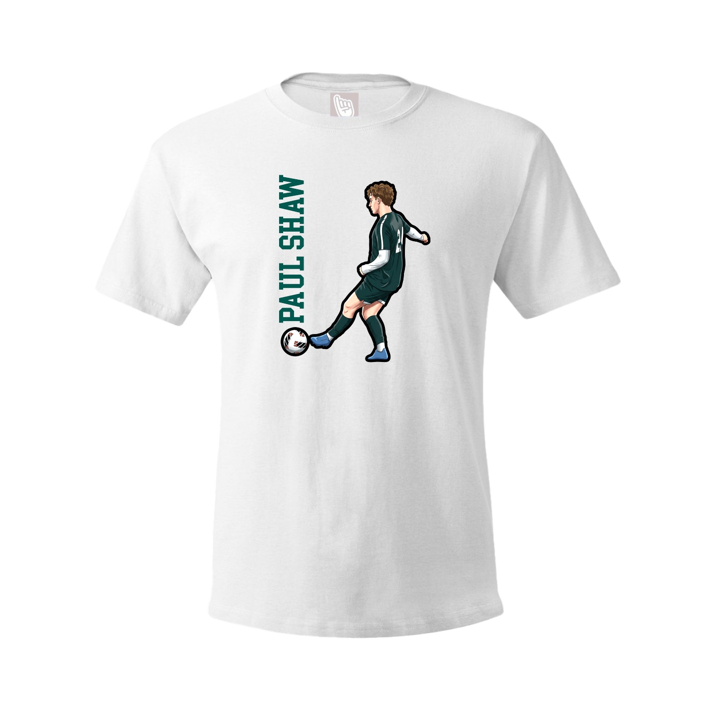 Youth Tee — Name Vertical in White
