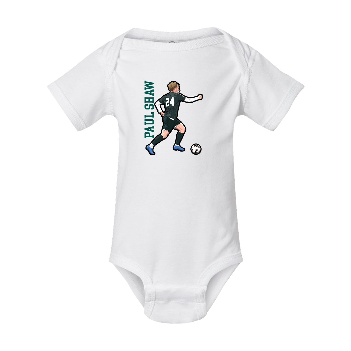 Baby Onesie — Name Vertical in White
