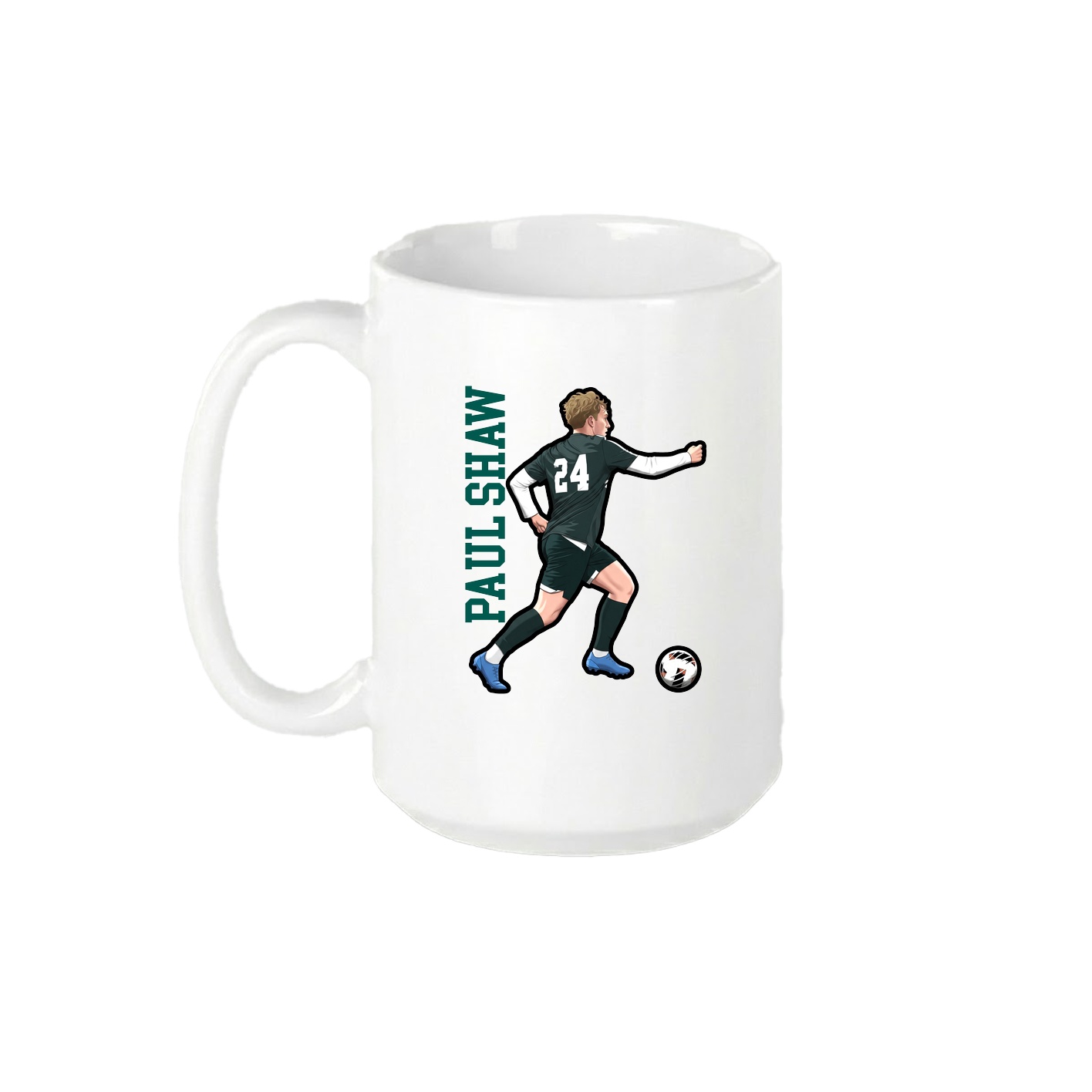15oz Coffee Mug — Name Vertical in White