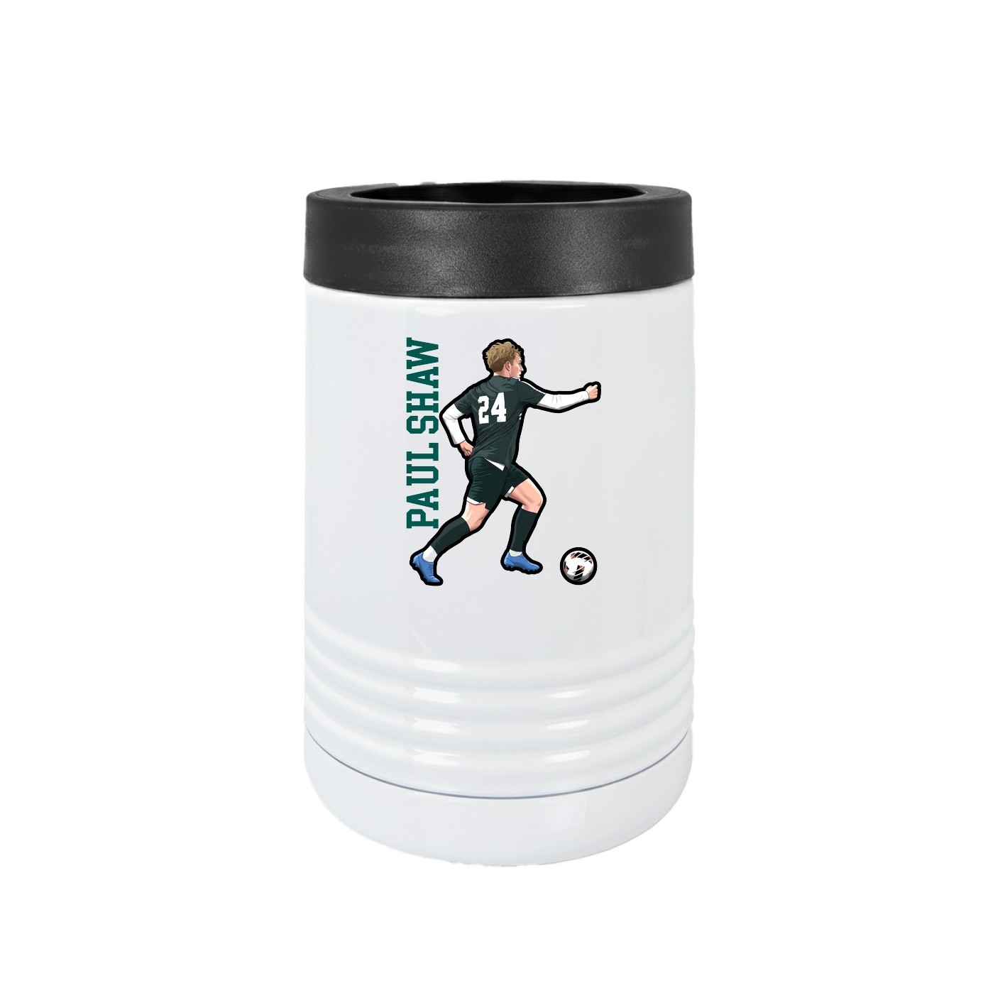 Beverage Holder — Name Vertical in White