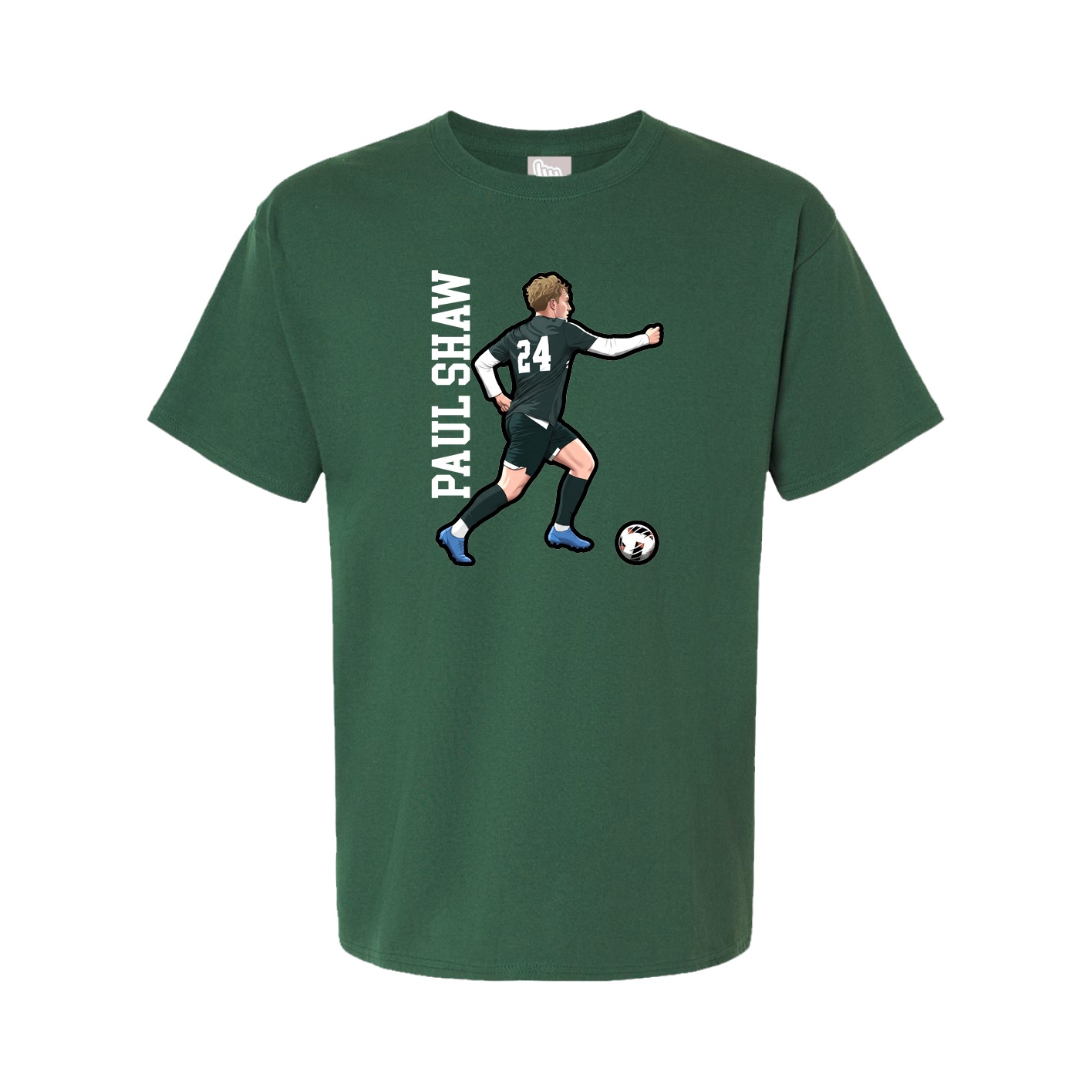 Youth Tee — Name Vertical in Green