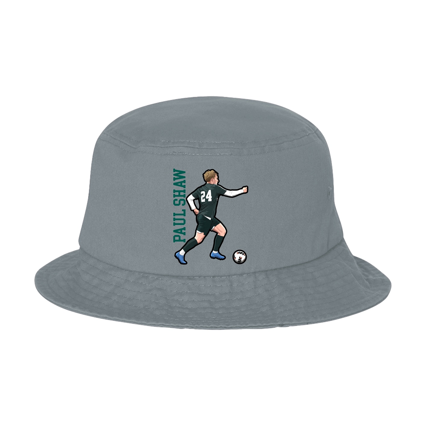 Bucket Cap — Name Vertical in Grey