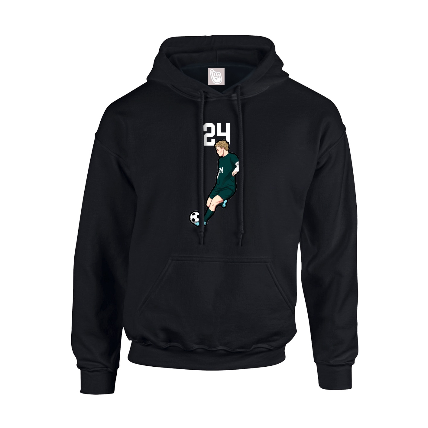 Youth Hoodie — Number Top in Black