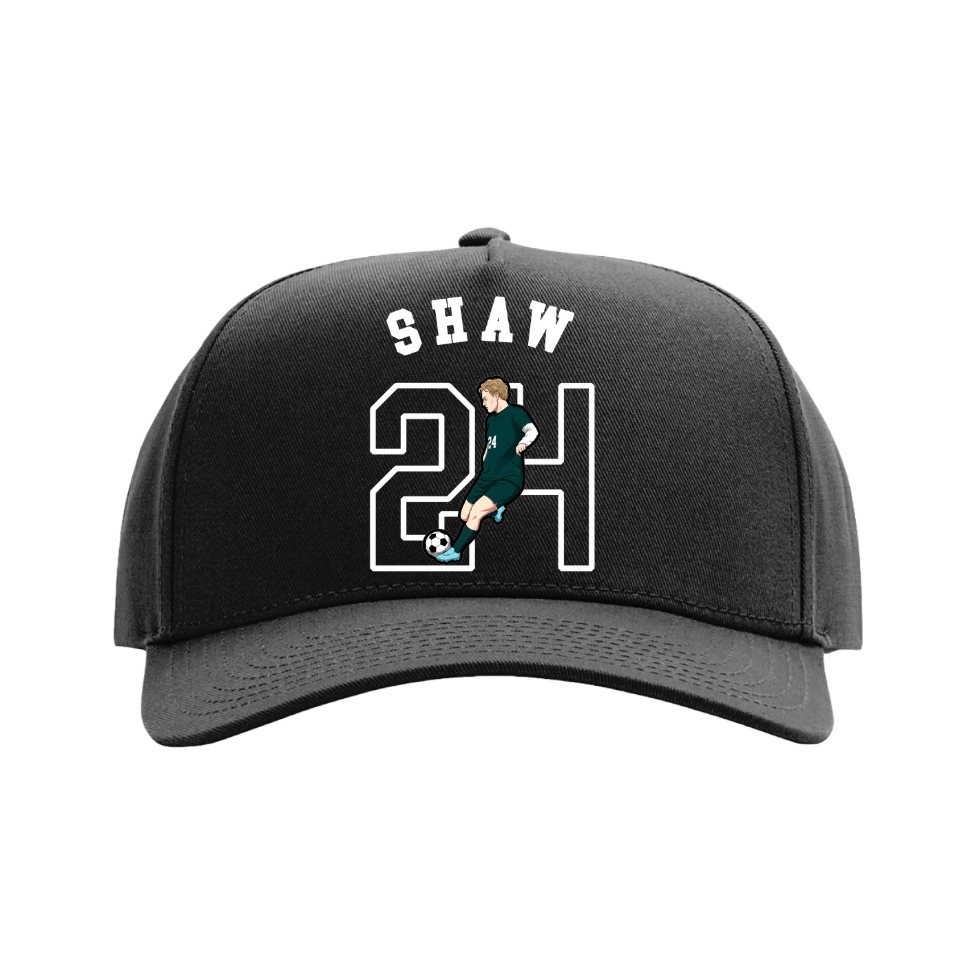 Full Fabric Five-Panel Champ Cap — Shirsey Arch in Black