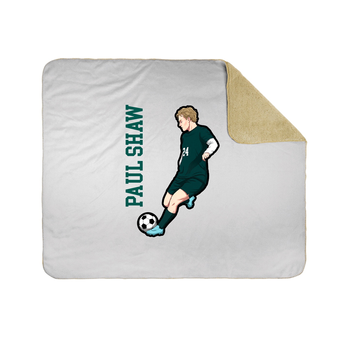 Throw Blanket — Name Vertical in White