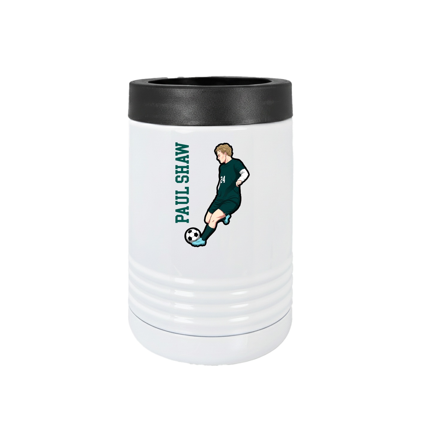 Beverage Holder — Name Vertical in White