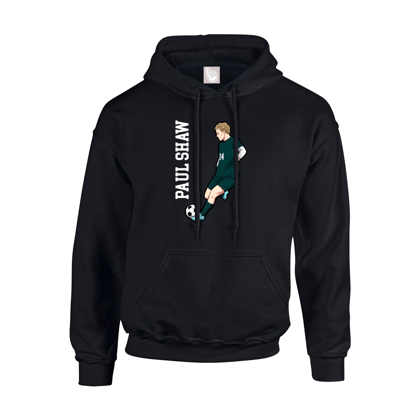 Youth Hoodie — Name Vertical in Black