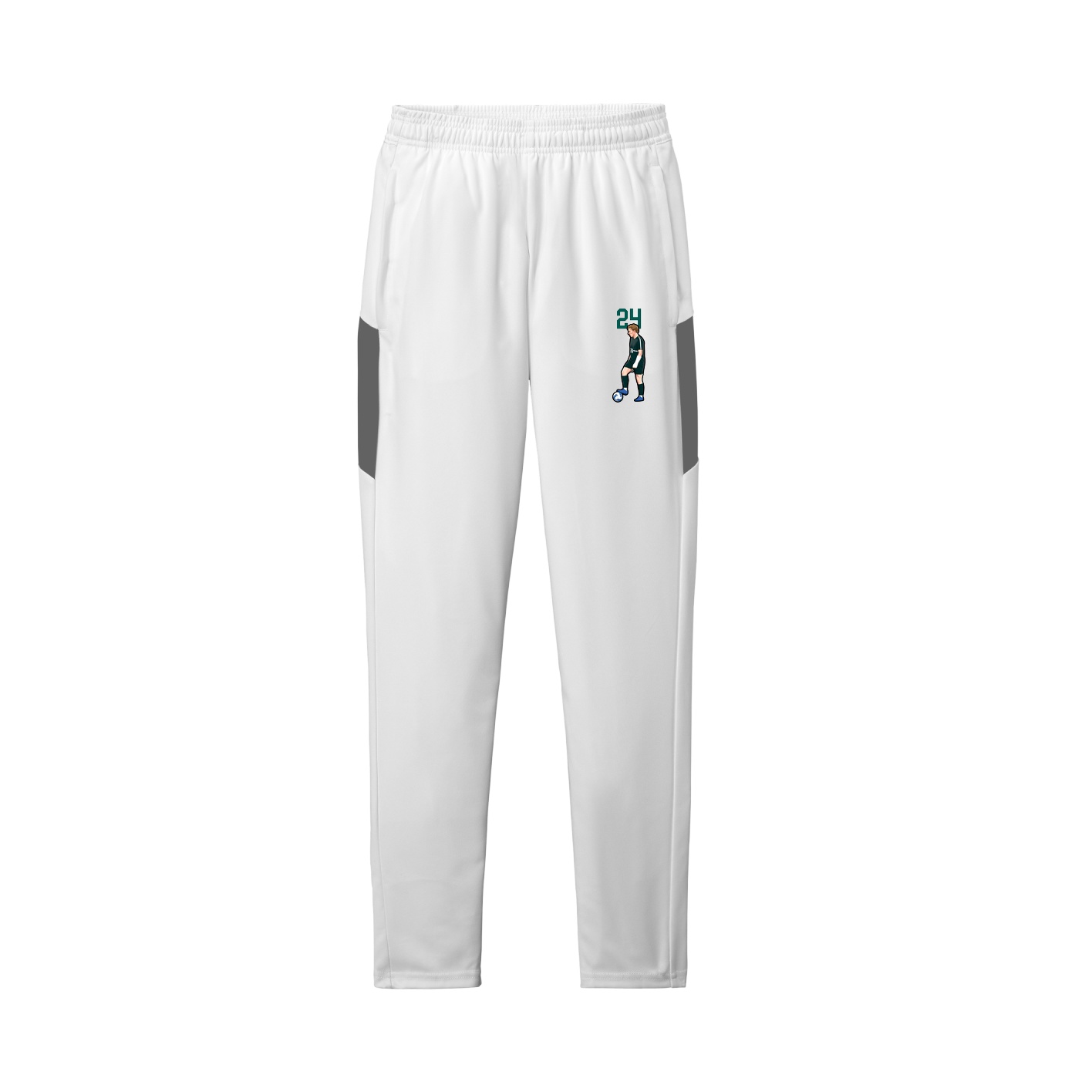 Team Travel Pant — Number Top in White/Grey