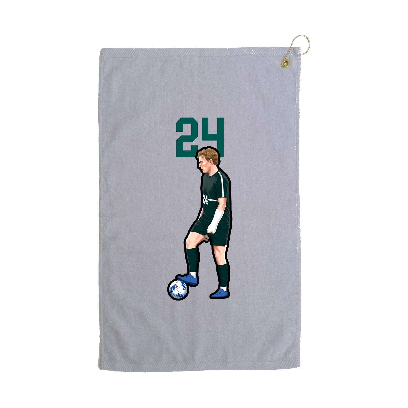 Golf Towel — Number Top in Grey