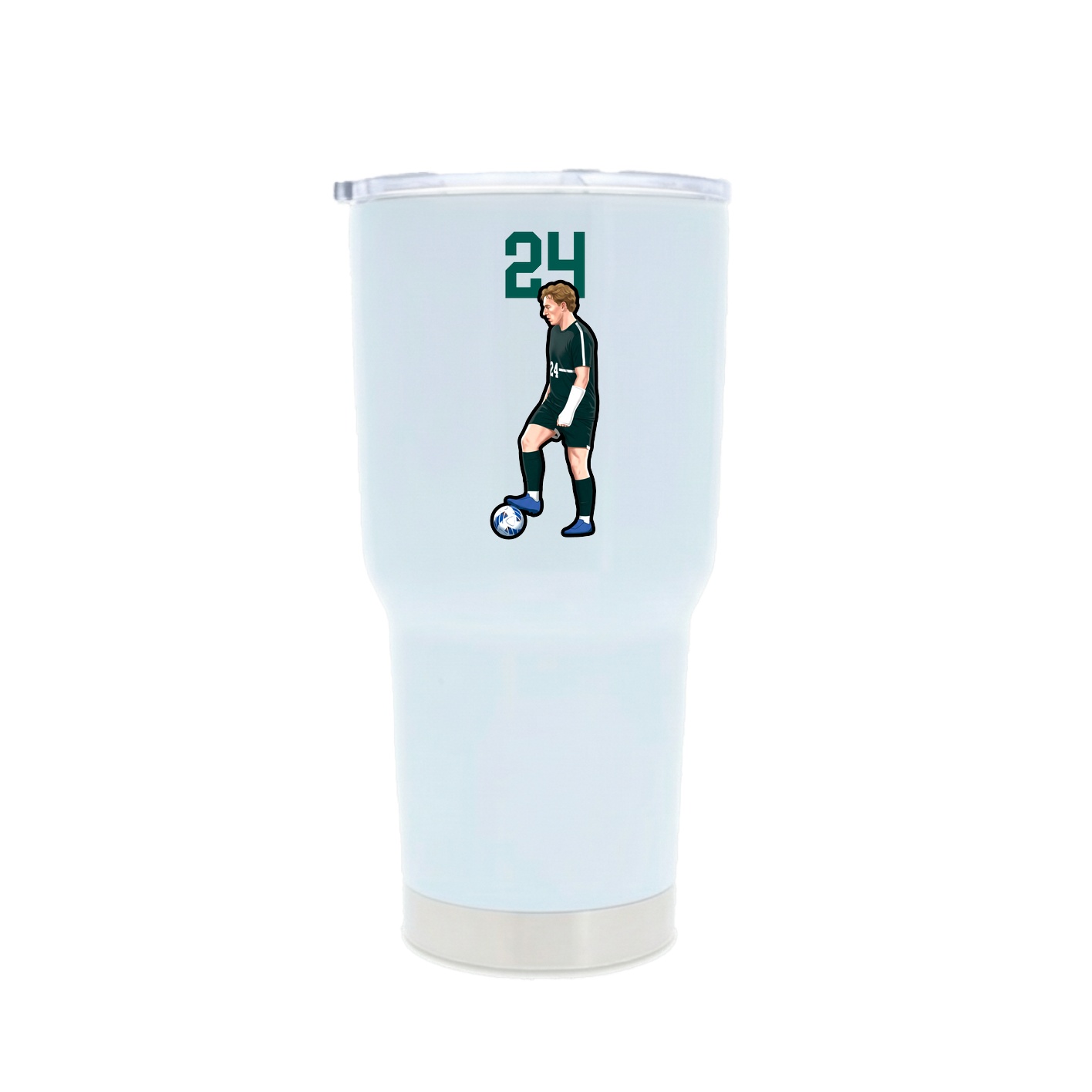 30oz Stainless Steel Tumbler — Number Top in White