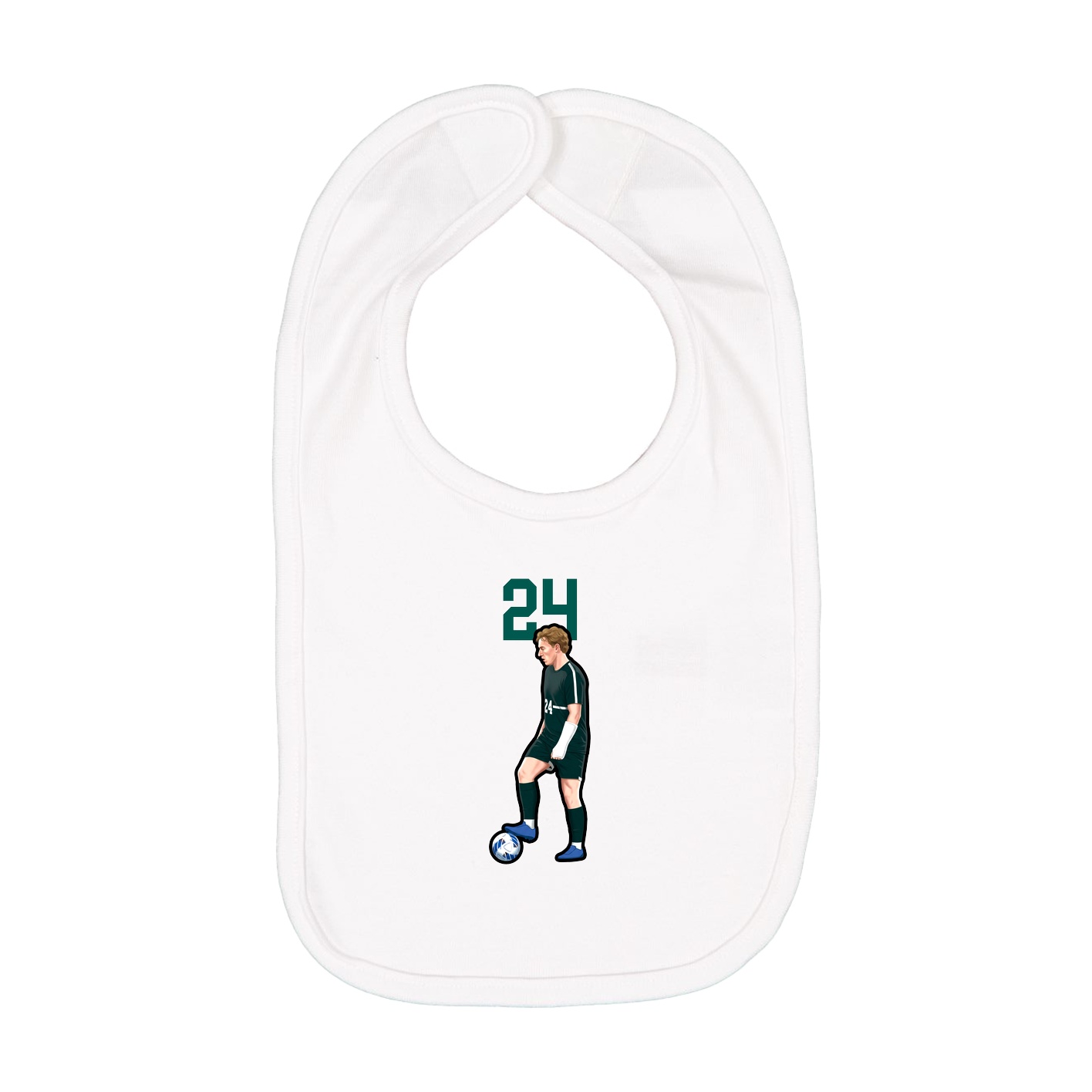Infant Bib — Number Top in White