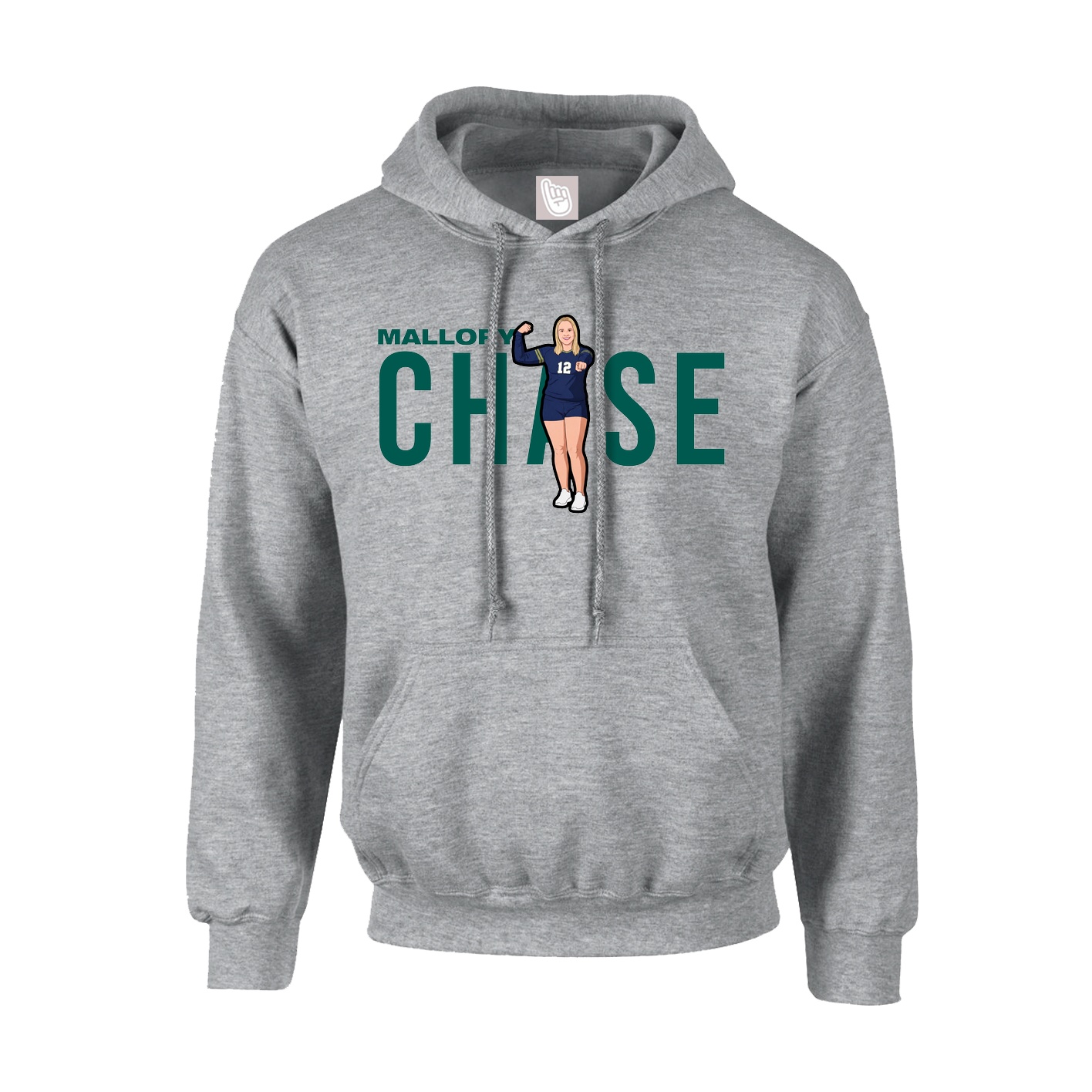 Youth Hoodie — Player Name in Grey