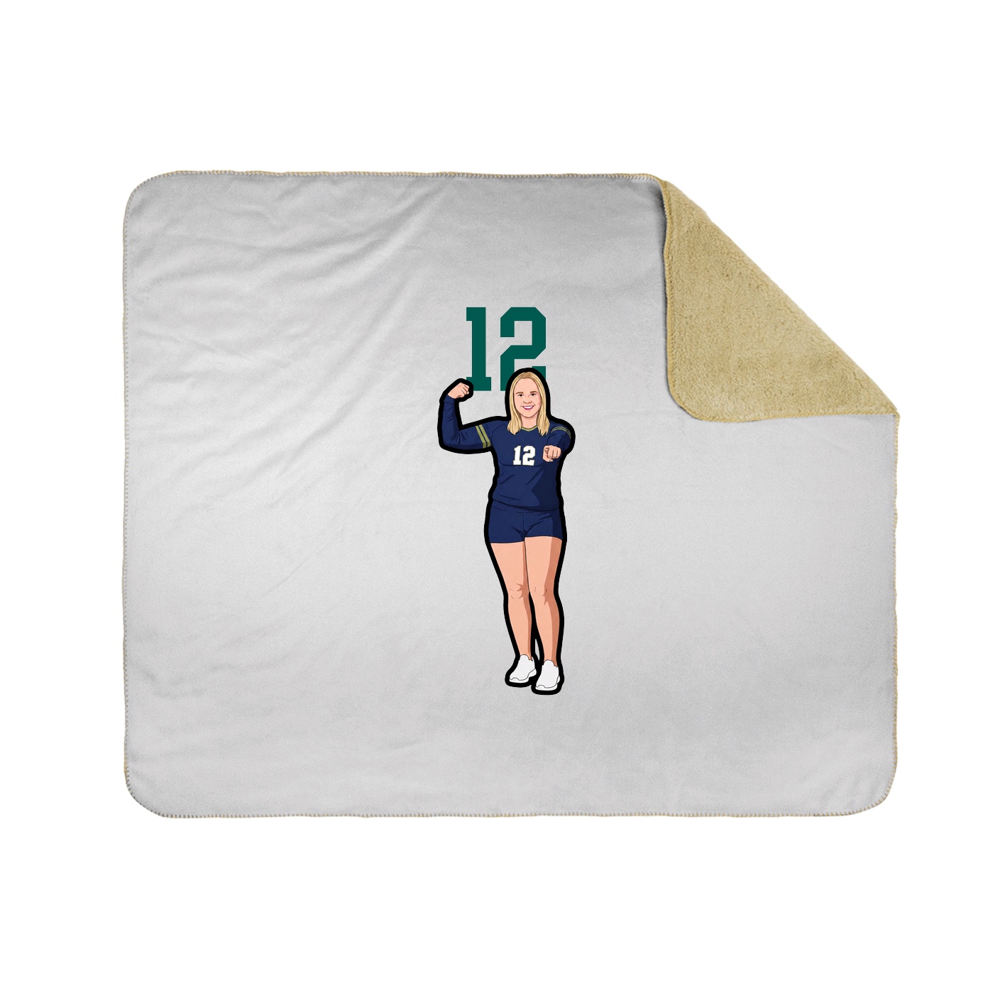 Throw Blanket — Number Top in White