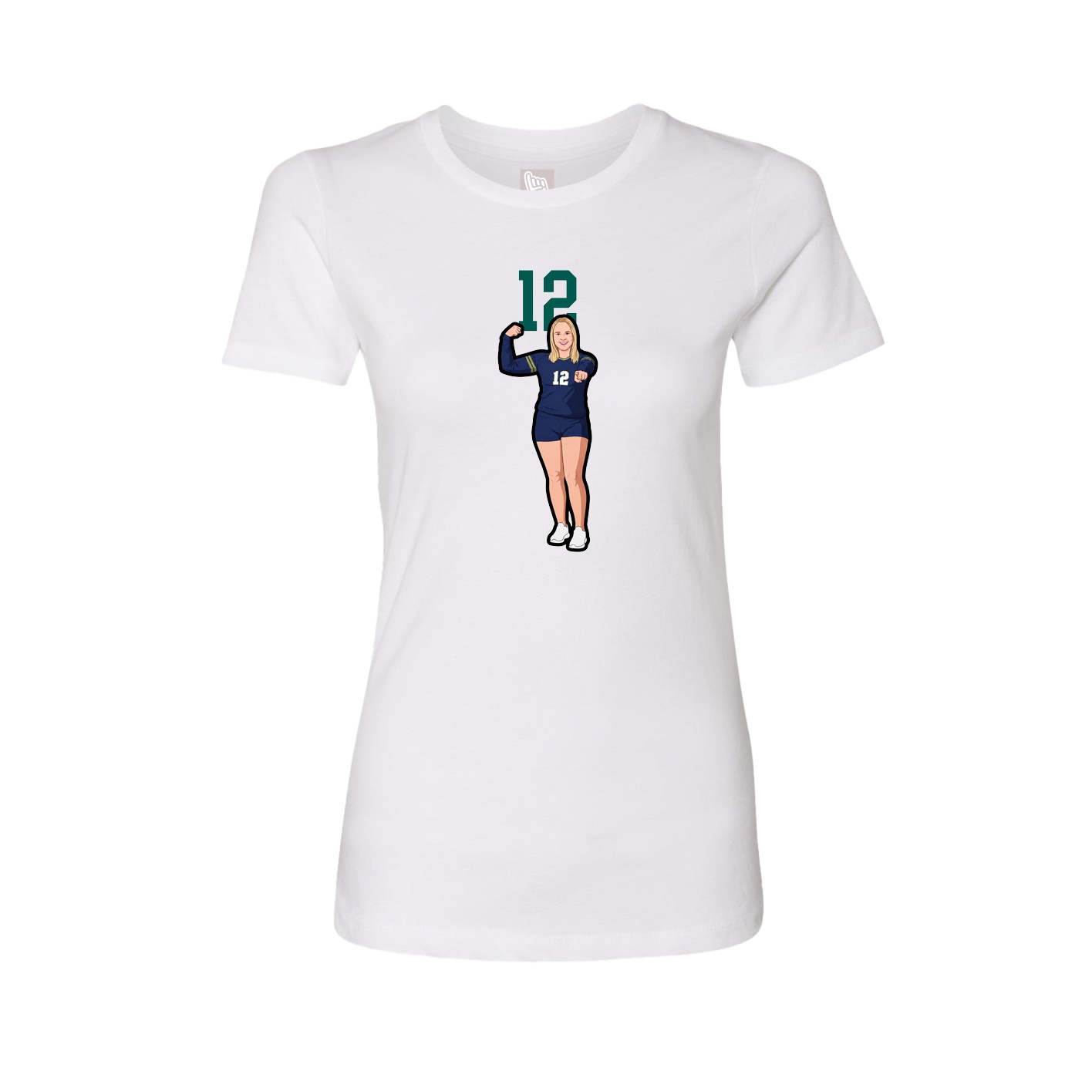 Fitted Women's Tee — Number Top in White