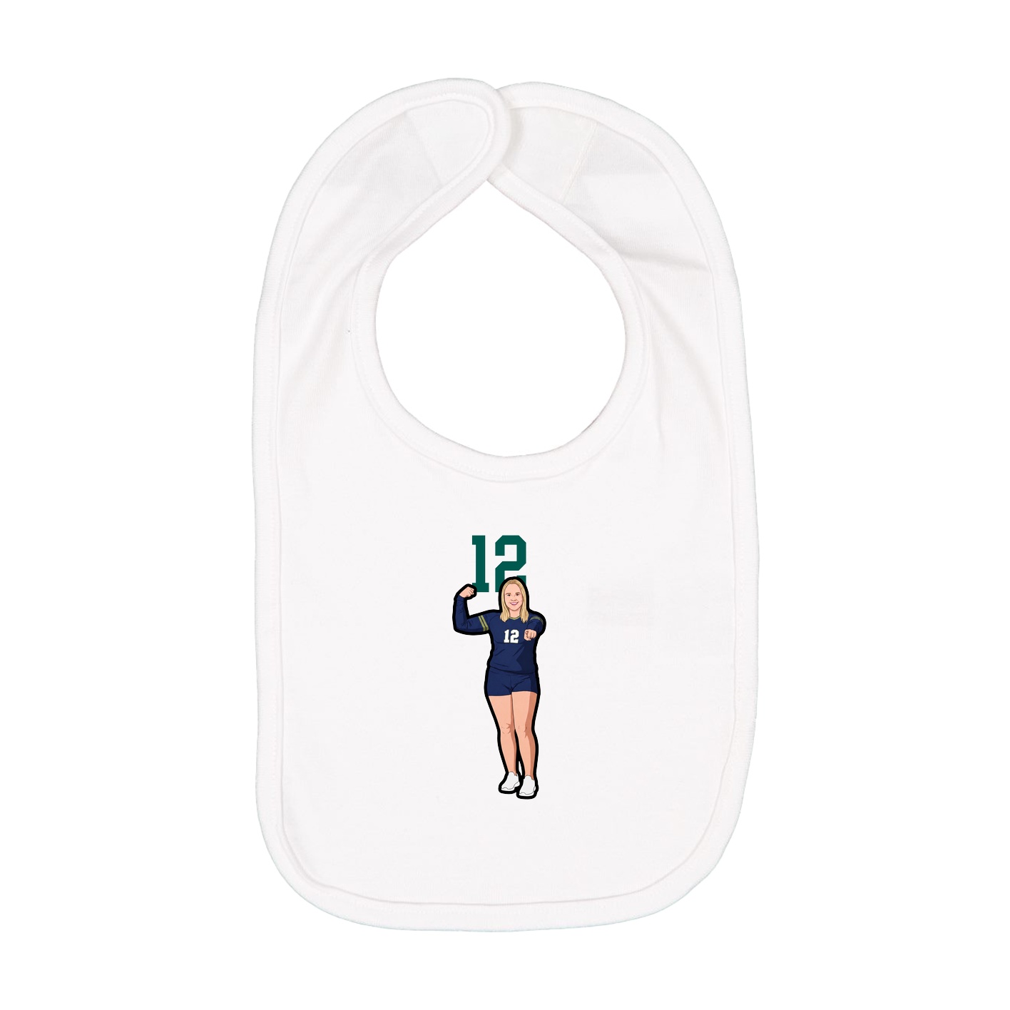 Infant Bib — Number Top in White