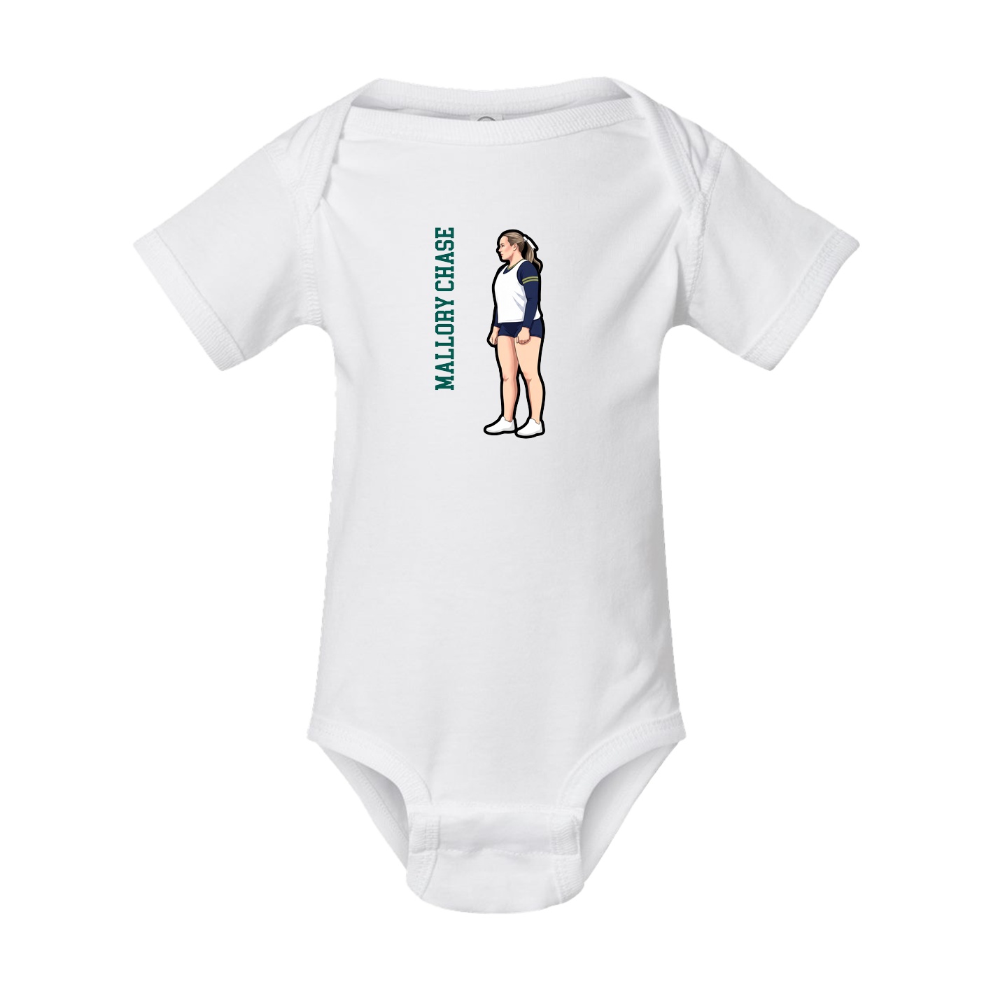 Baby Onesie — Name Vertical in White