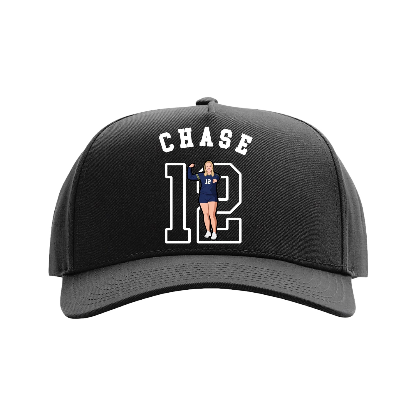 Full Fabric Five-Panel Champ Cap — Shirsey Arch in Black
