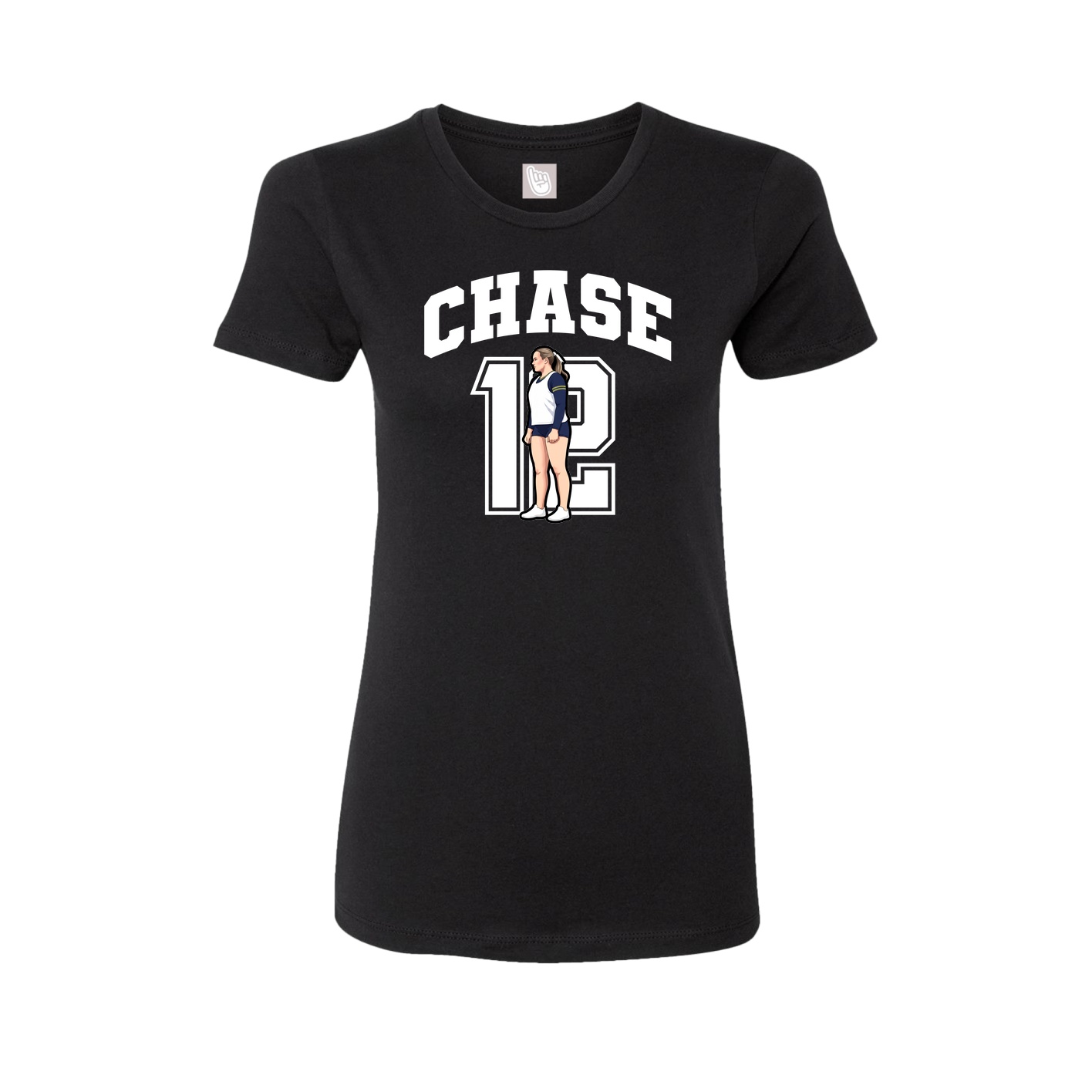 Fitted Women's Tee — Number in Black