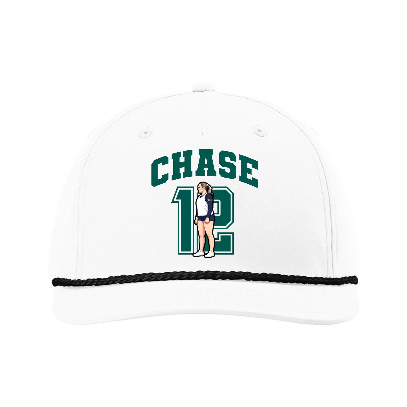 Five-Panel Classic Rope Cap — Number in White