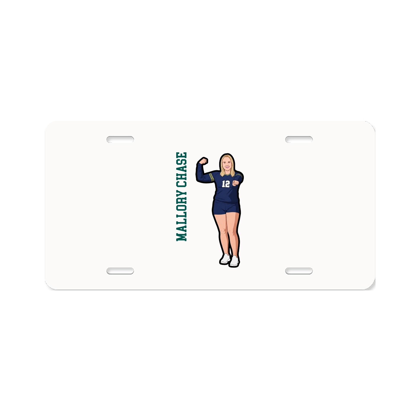 License Plate — Name Vertical in Classic