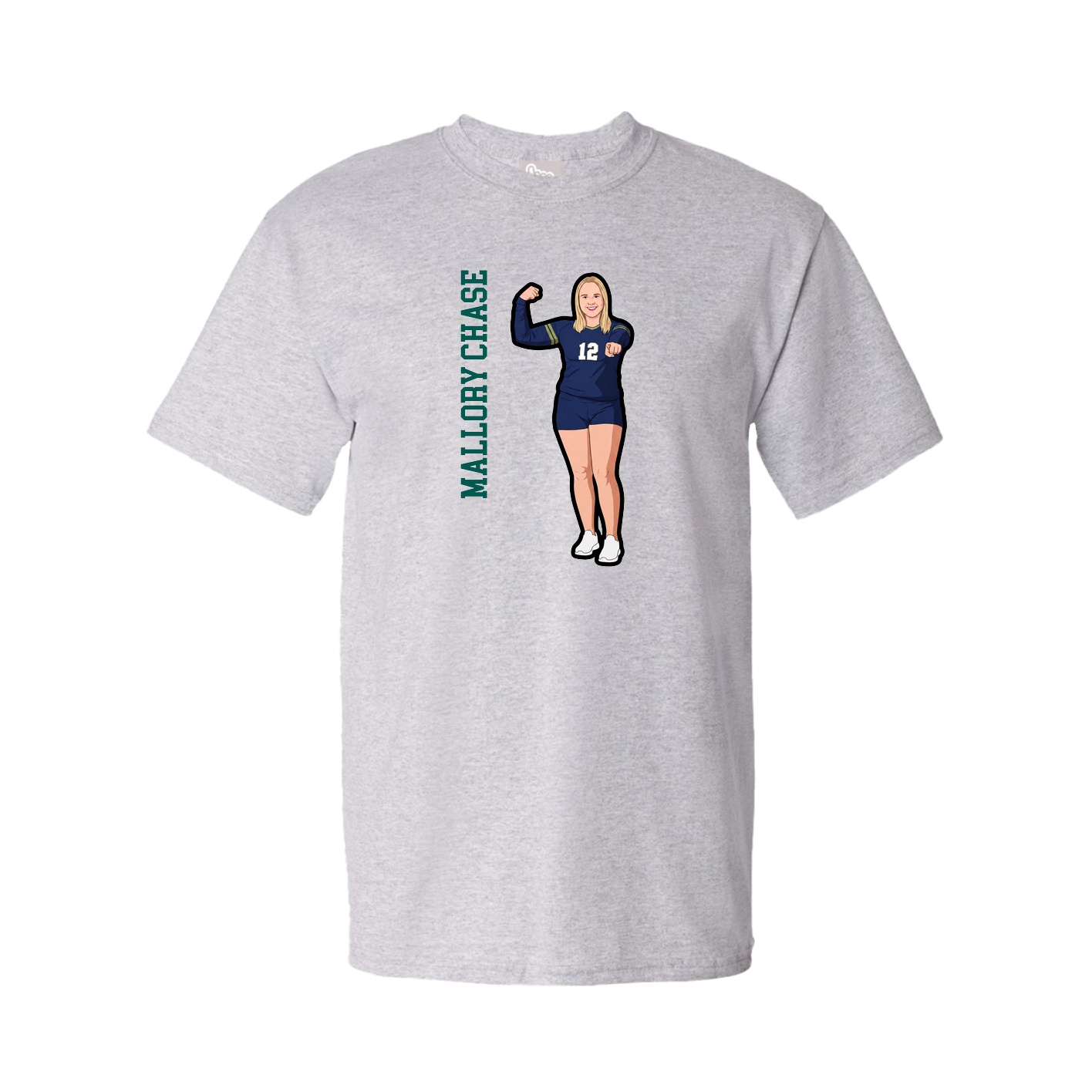 Tee — Name Vertical in Grey