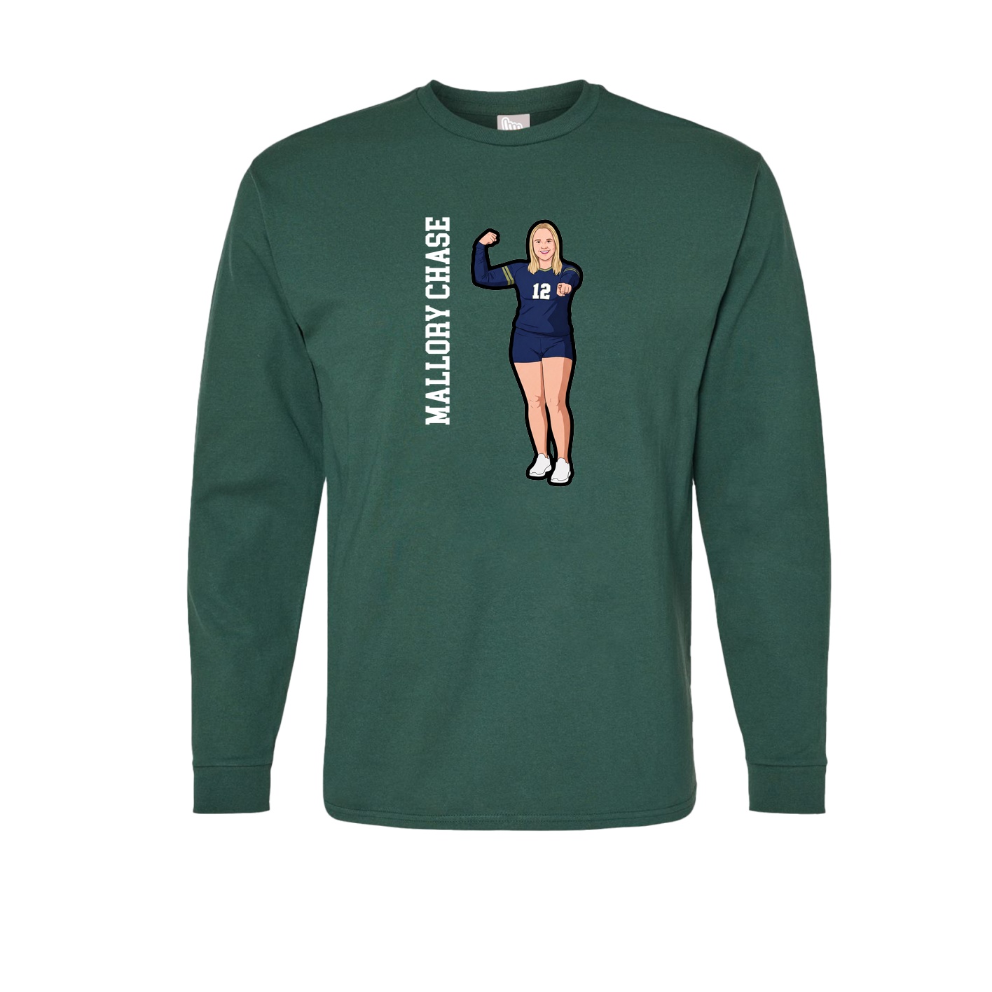 Long Sleeve Tee — Name Vertical in Green