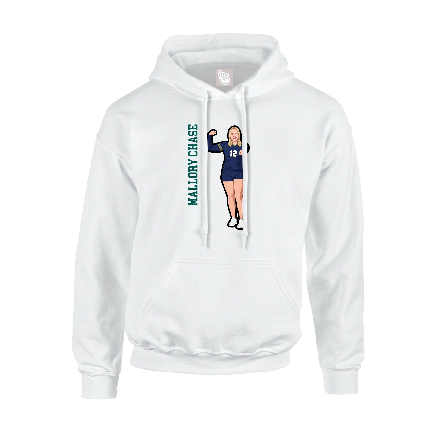 Youth Hoodie — Name Vertical in White
