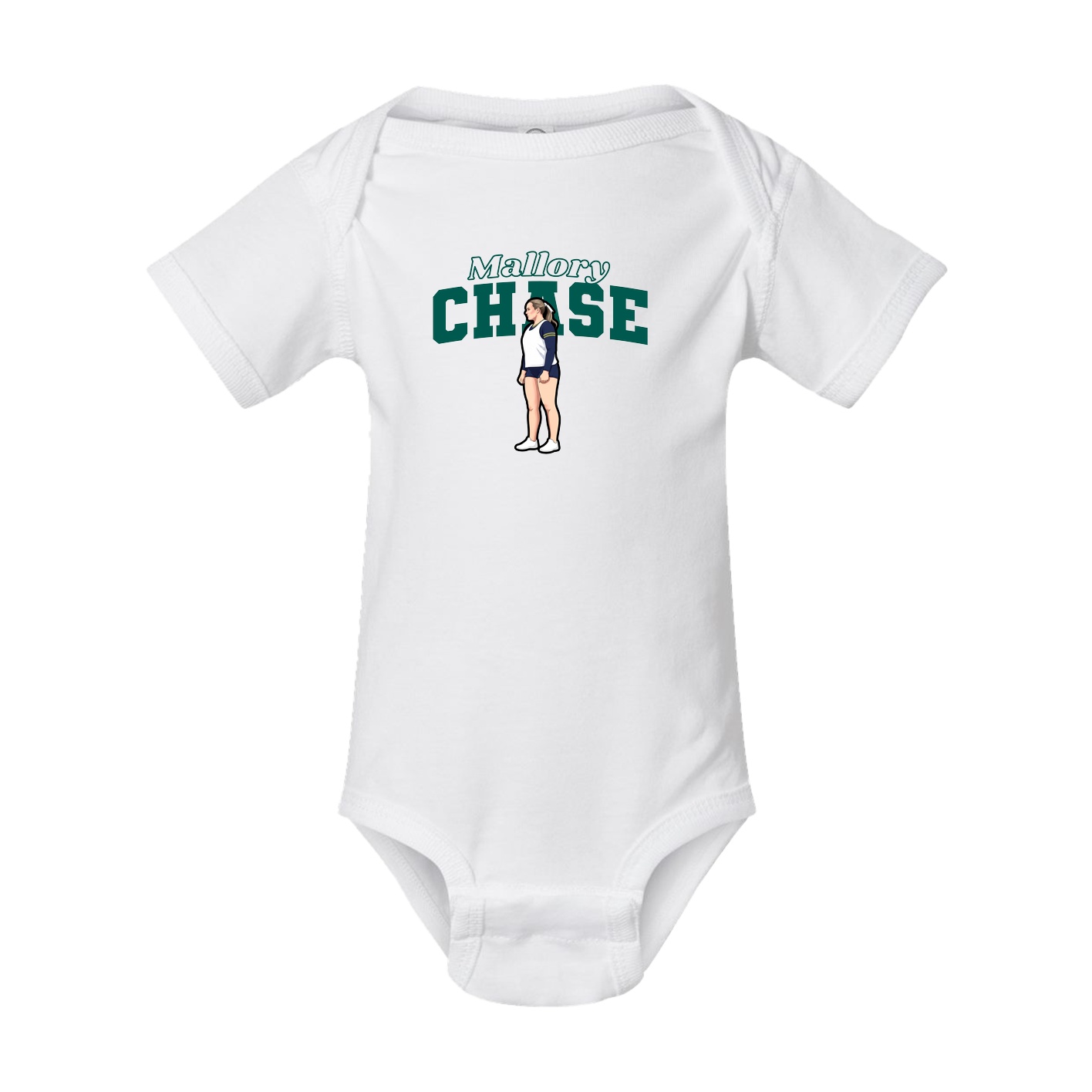 Baby Onesie — Name Arch in White