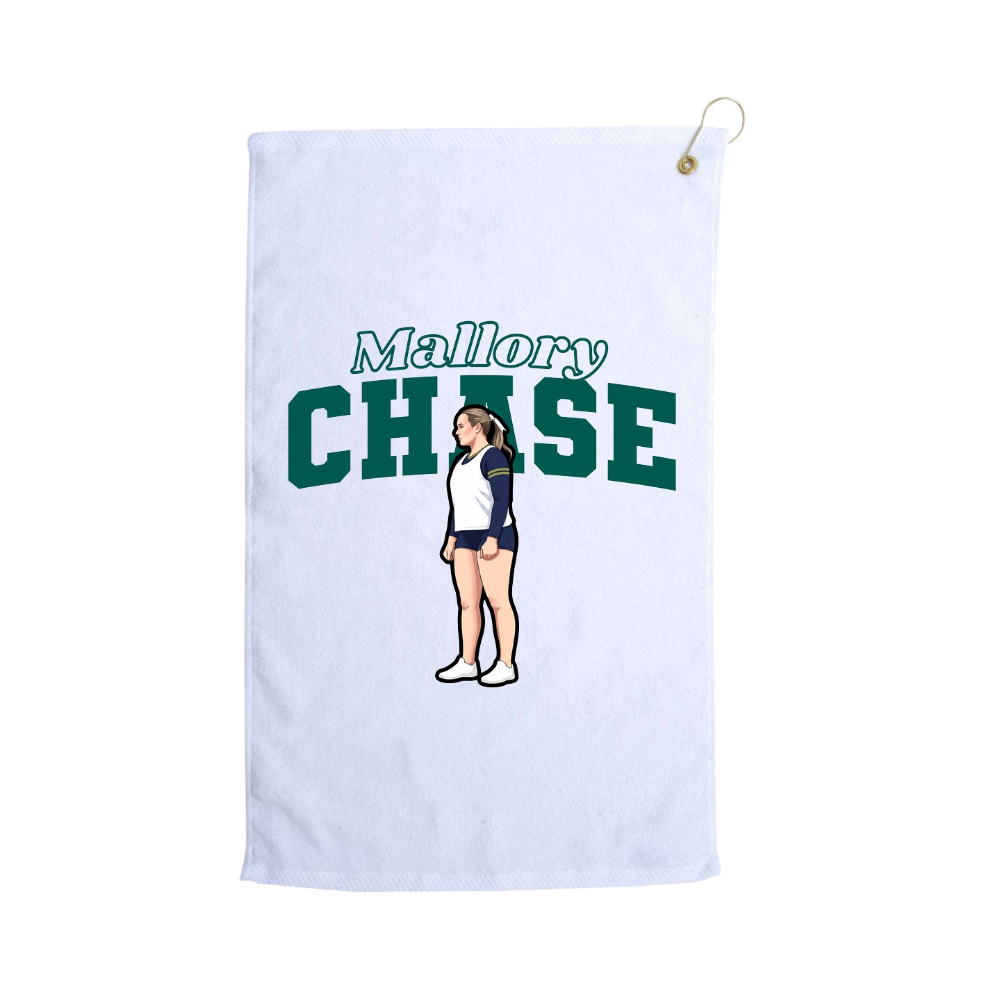 Golf Towel — Name Arch in White