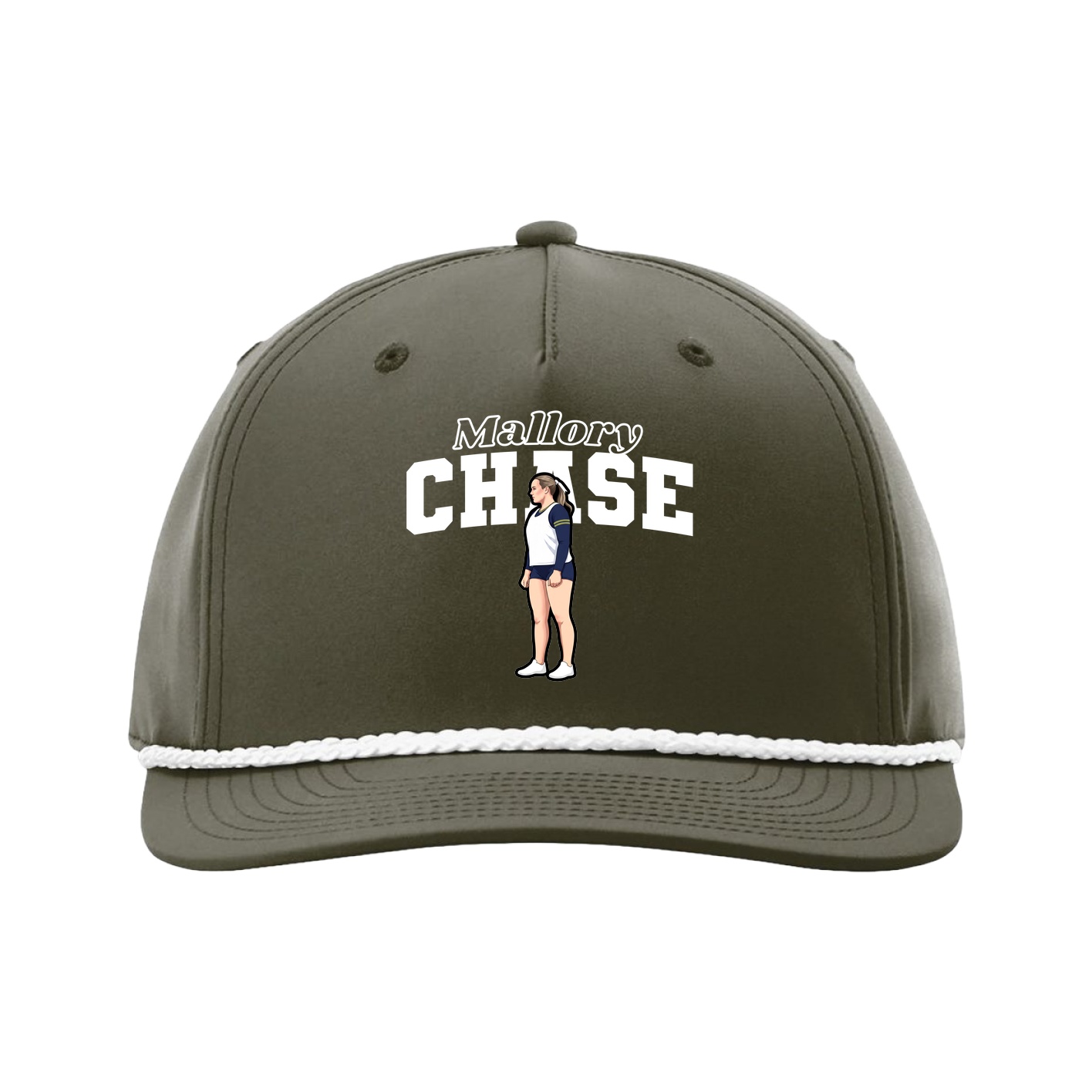 Five-Panel Classic Rope Cap — Name Arch in Green