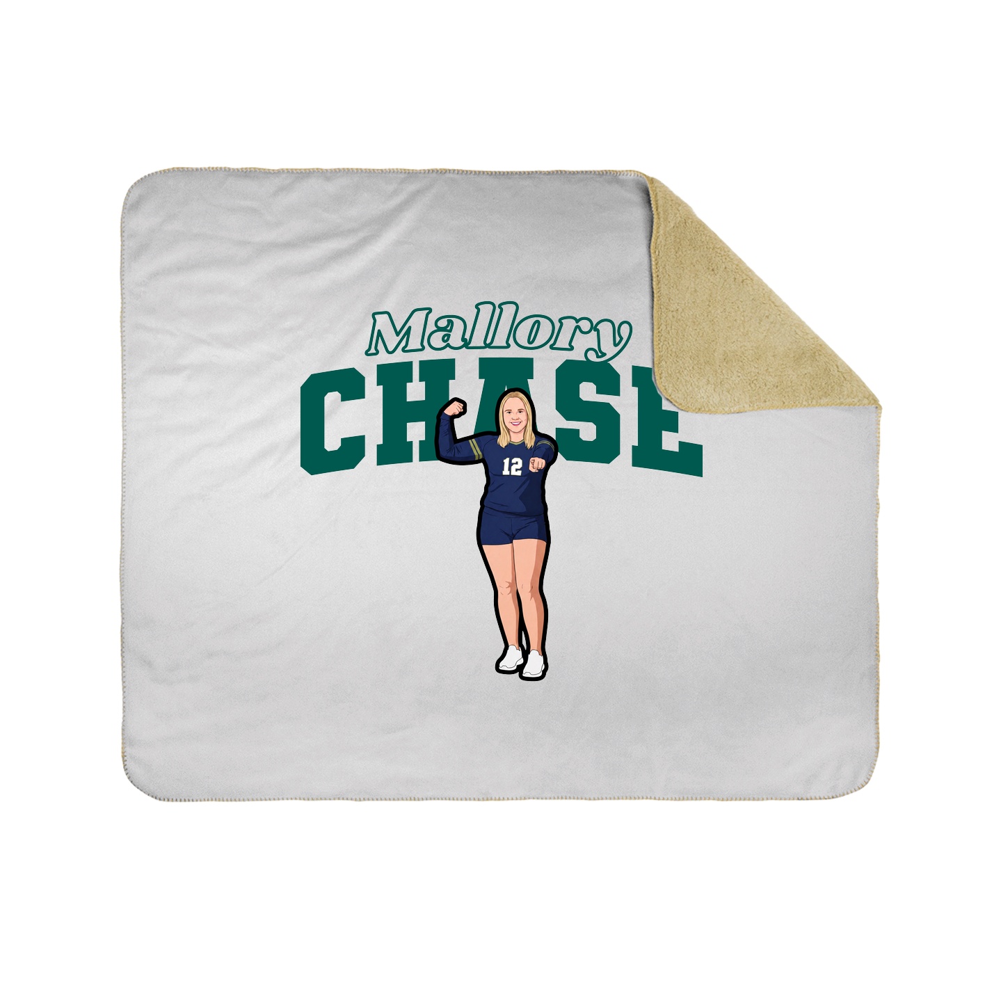 Throw Blanket — Name Arch in White
