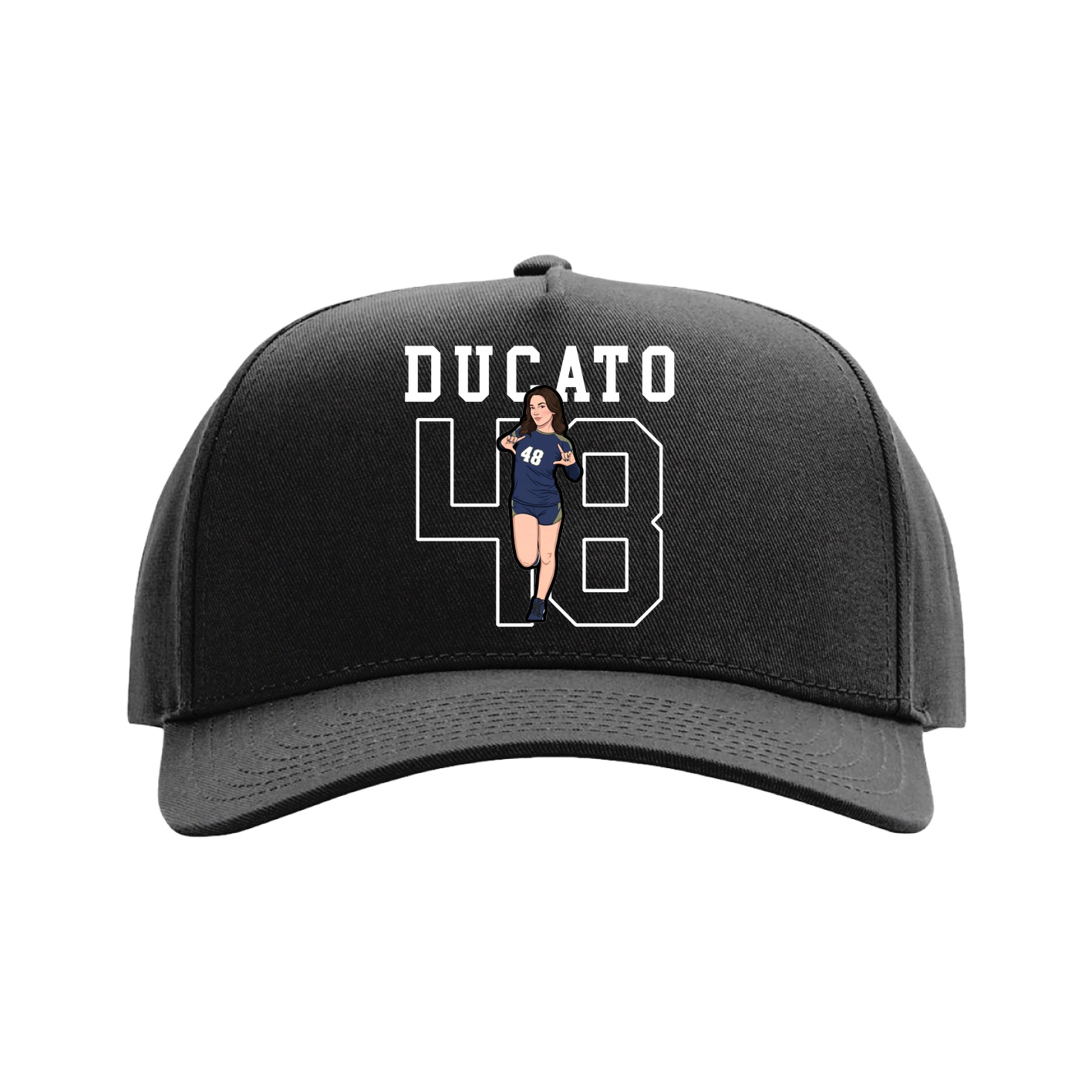Full Fabric Five-Panel Champ Cap — Shirsey in Black
