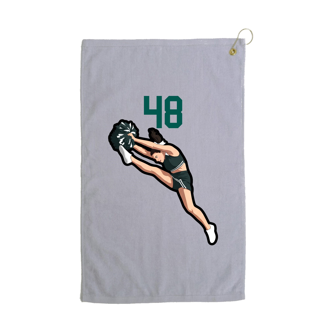 Golf Towel — Number Top in Grey