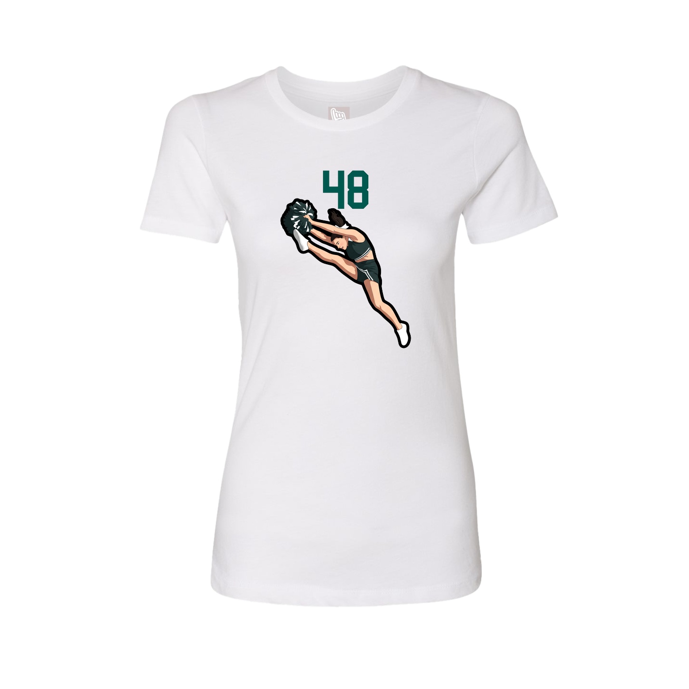Fitted Women's Tee — Number Top in White