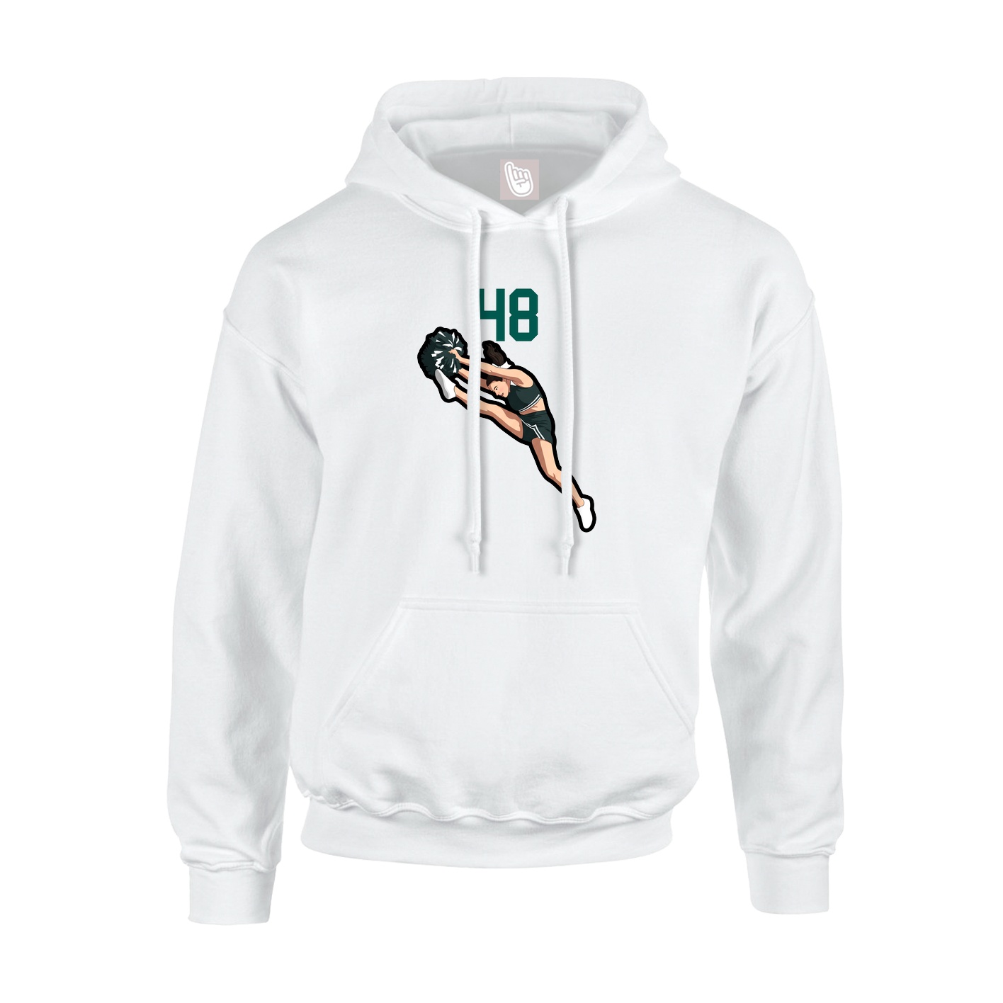 Youth Hoodie — Number Top in White