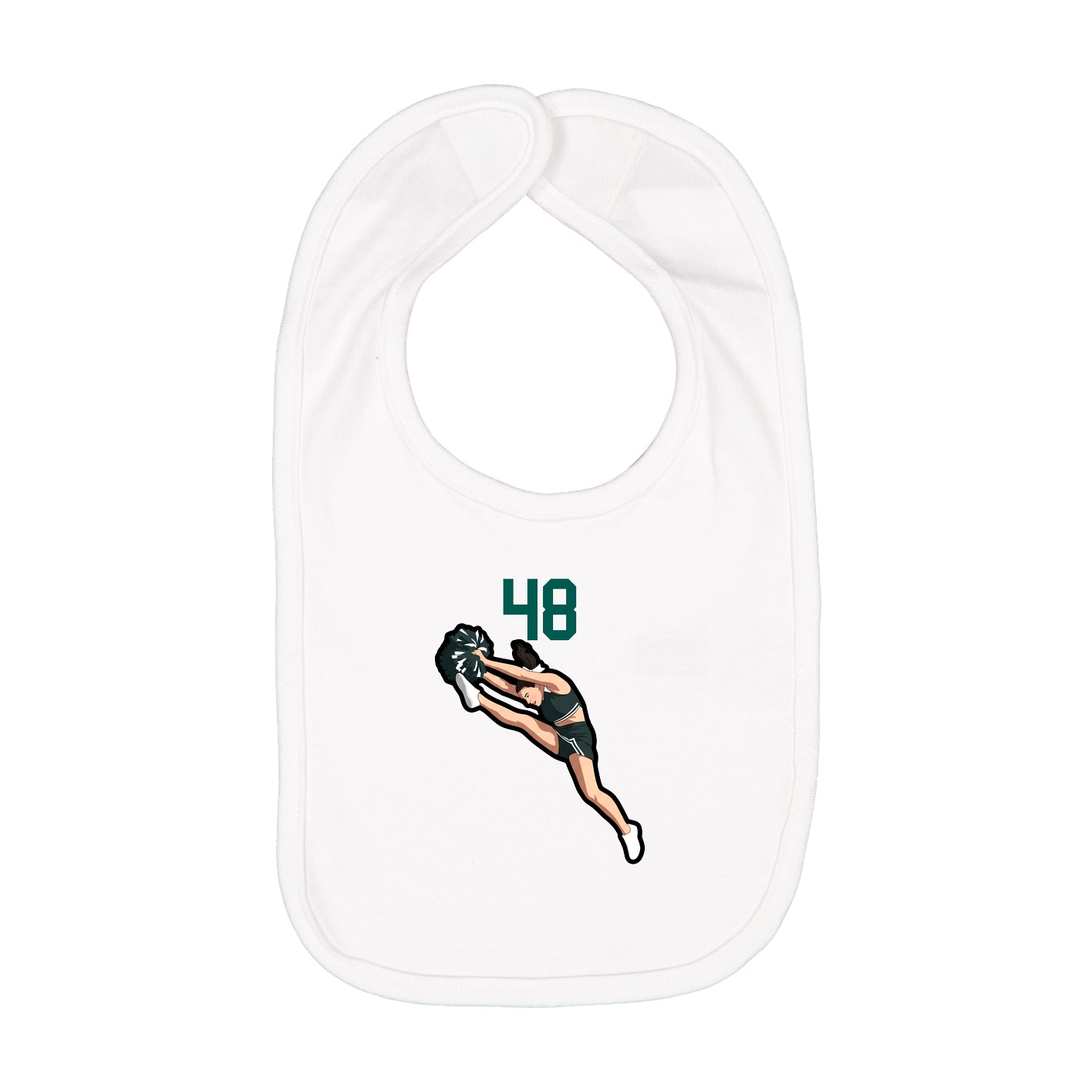 Infant Bib — Number Top in White