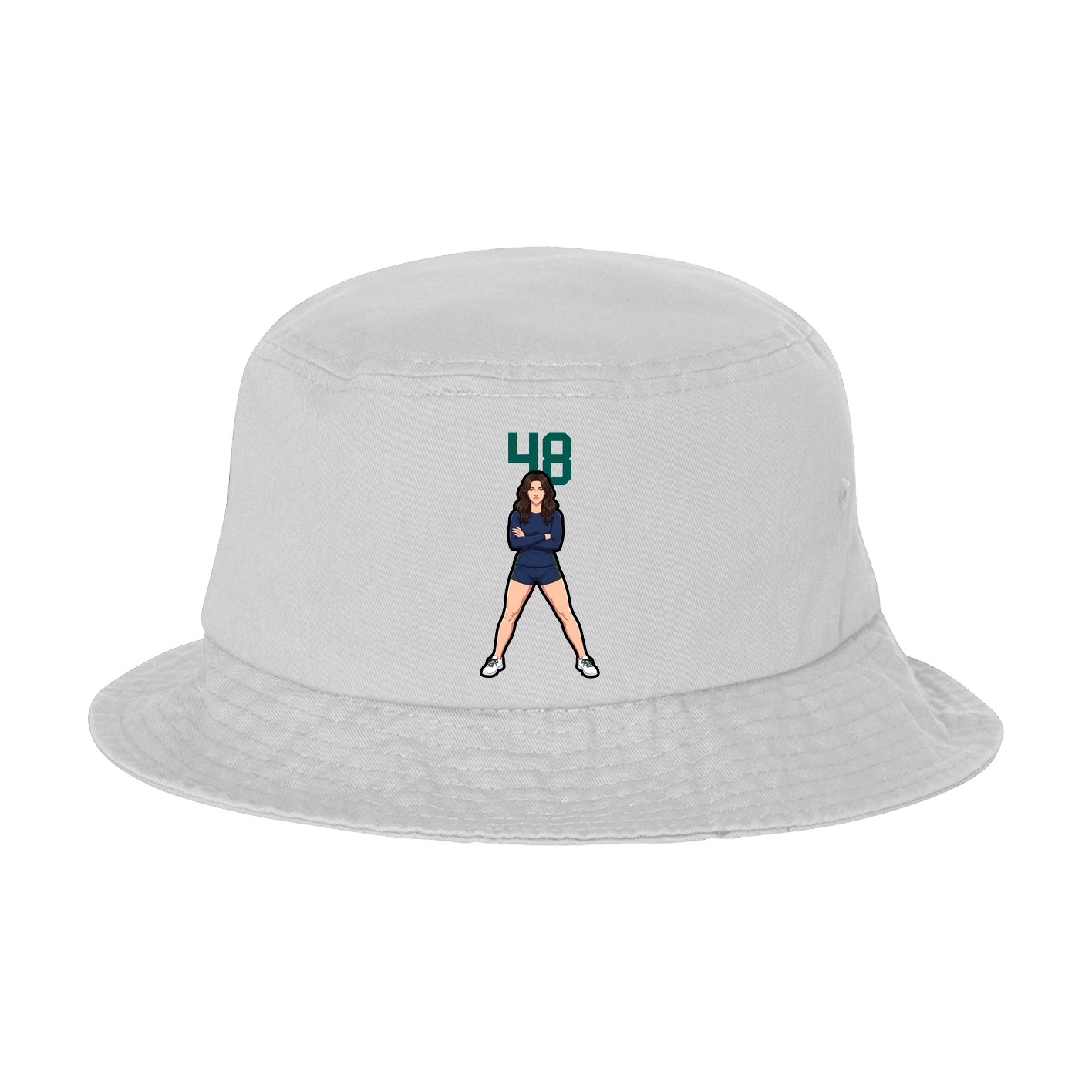 Bucket Cap — Number Top in White