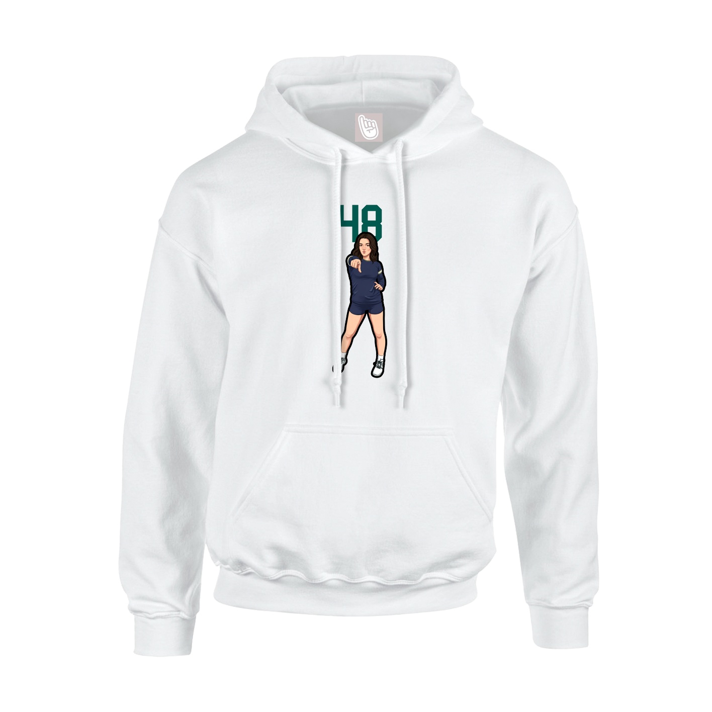 Hoodie — Number Top in White
