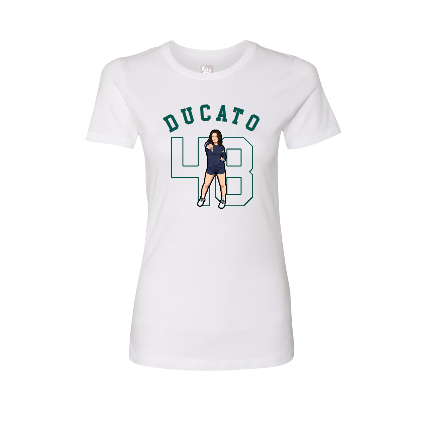 Fitted Women's Tee — Shirsey Arch in White