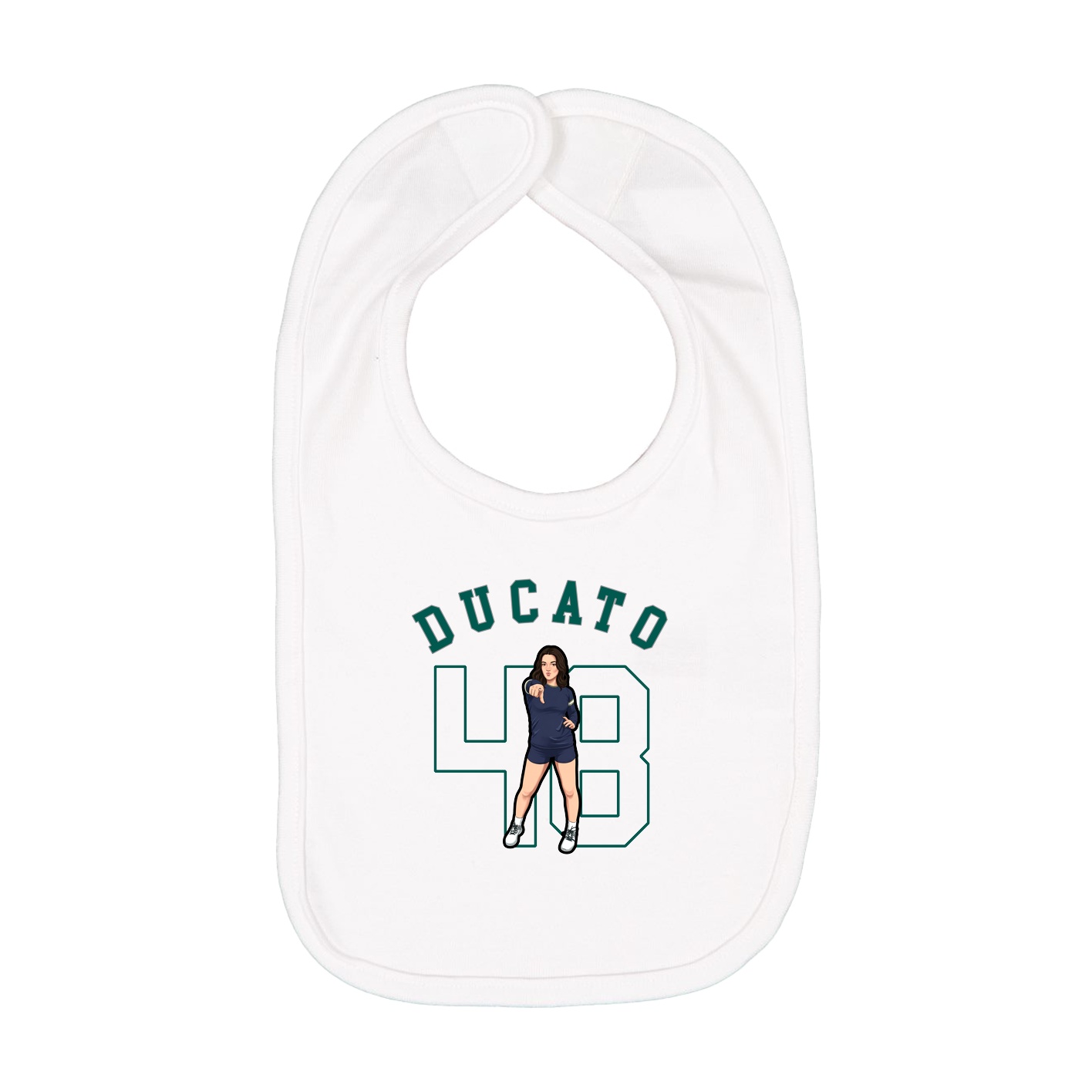 Infant Bib — Shirsey Arch in White
