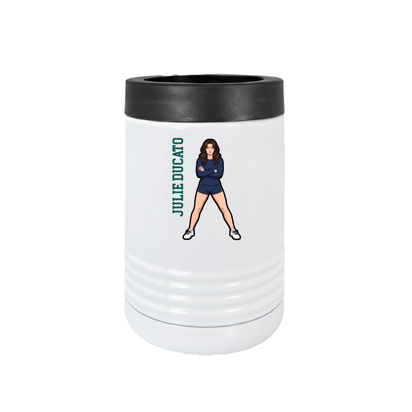 Beverage Holder — Name Vertical in White