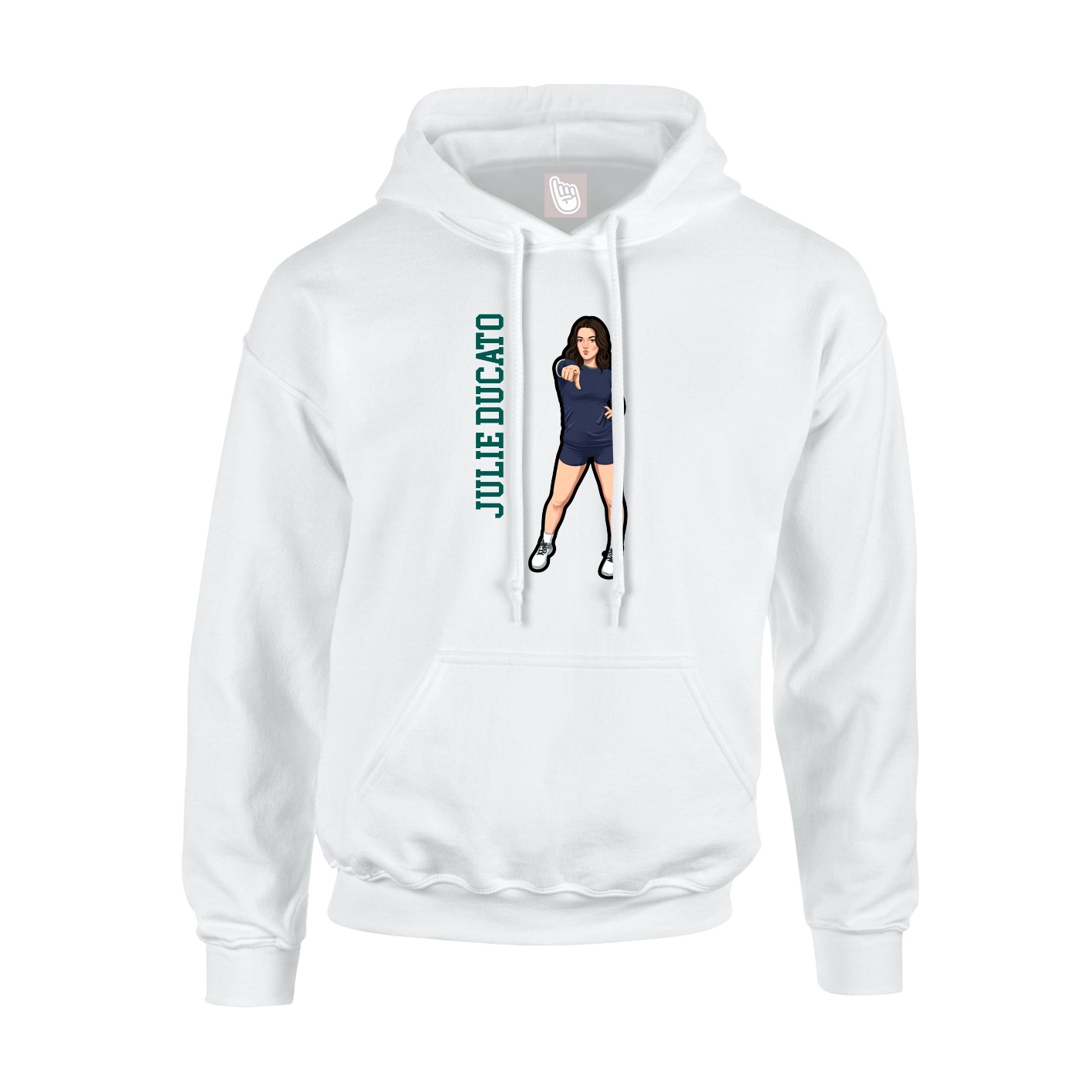 Youth Hoodie — Name Vertical in White