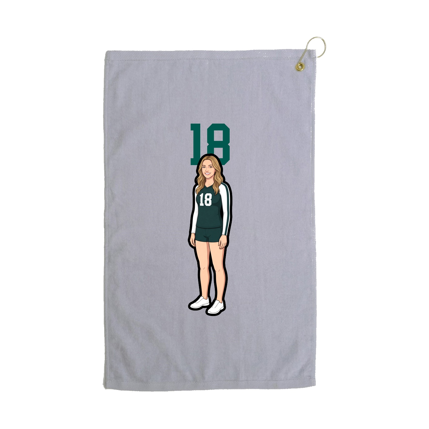 Golf Towel — Number Top in Grey