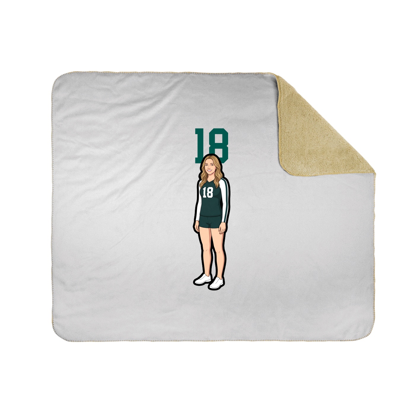 Throw Blanket — Number Top in White
