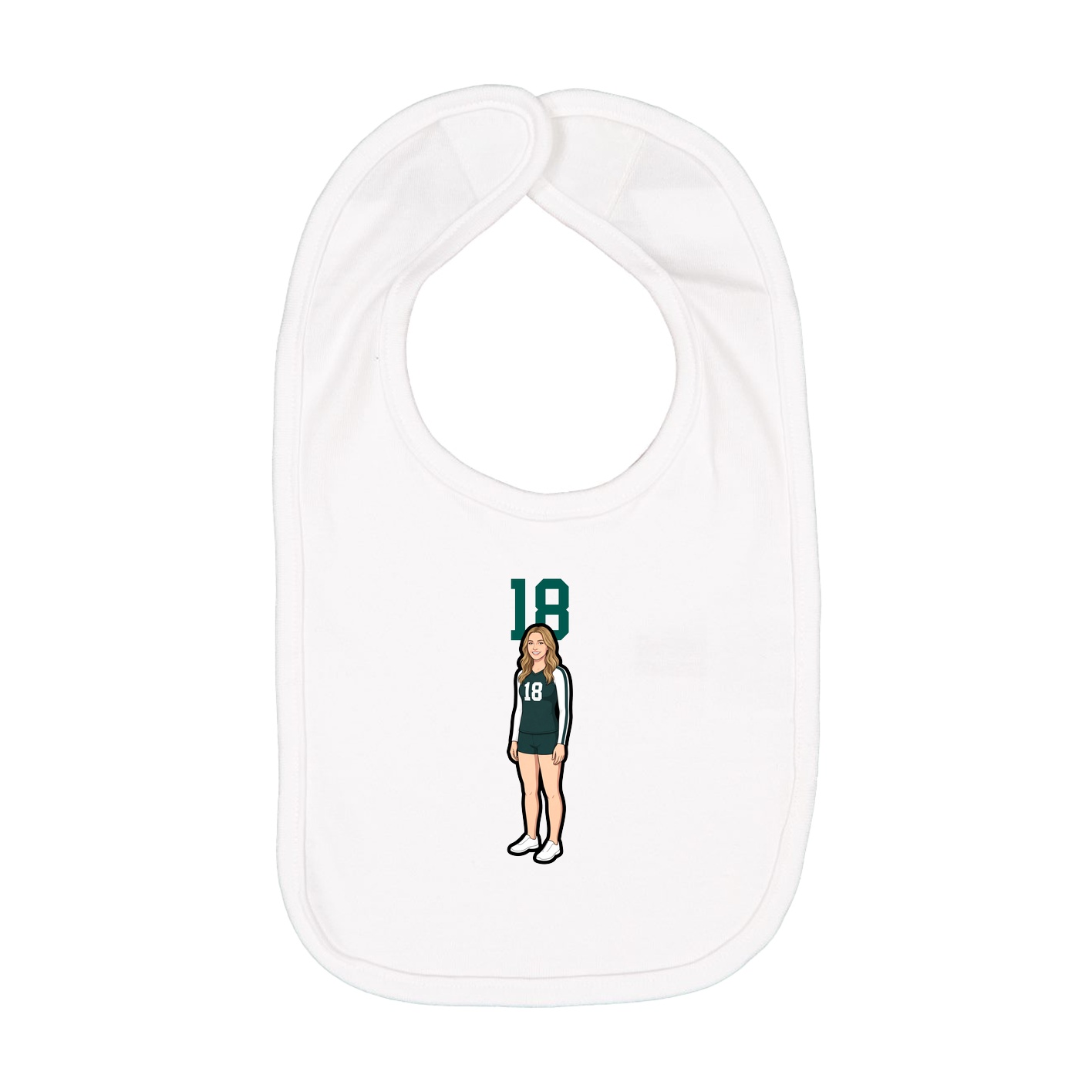 Infant Bib — Number Top in White