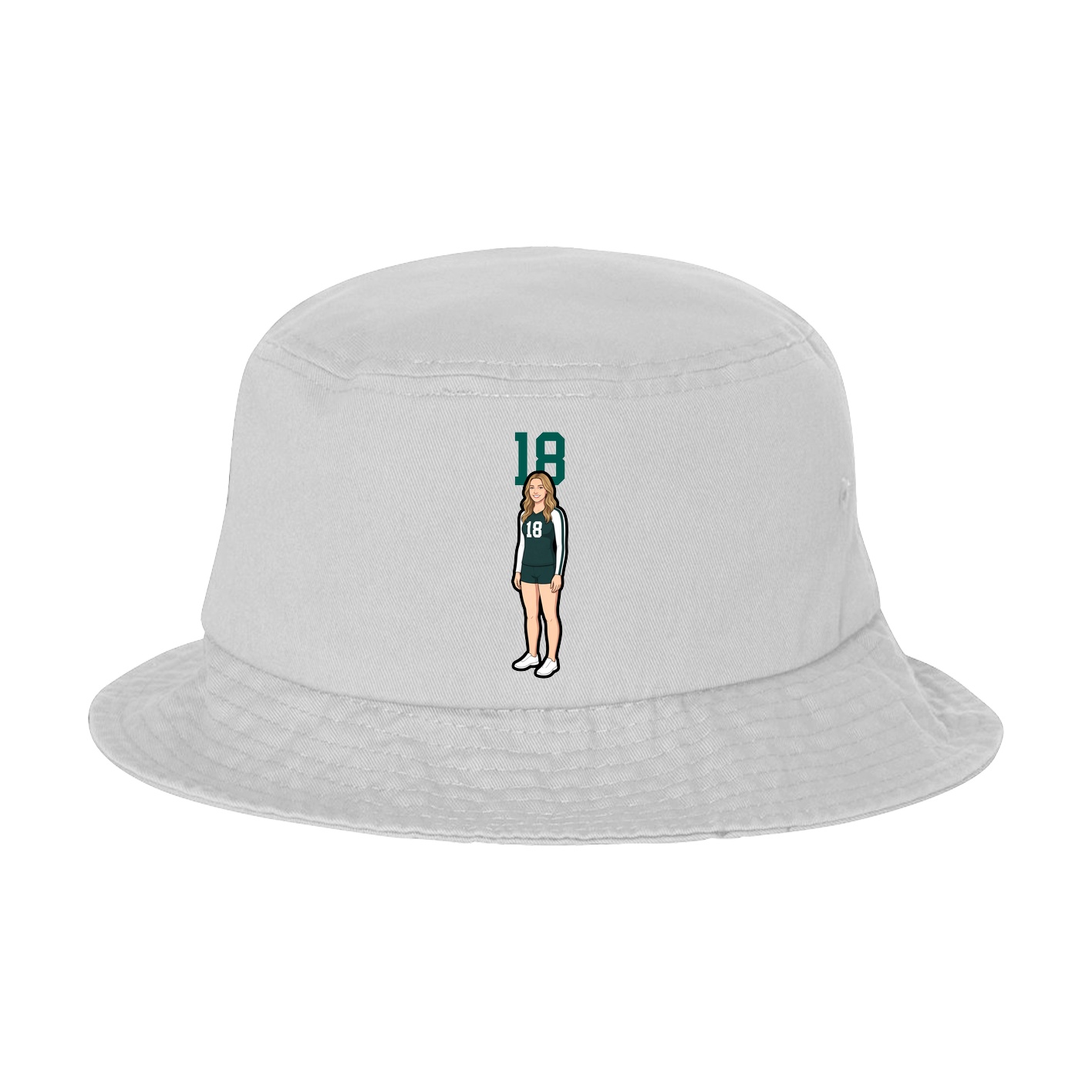 Bucket Cap — Number Top in White
