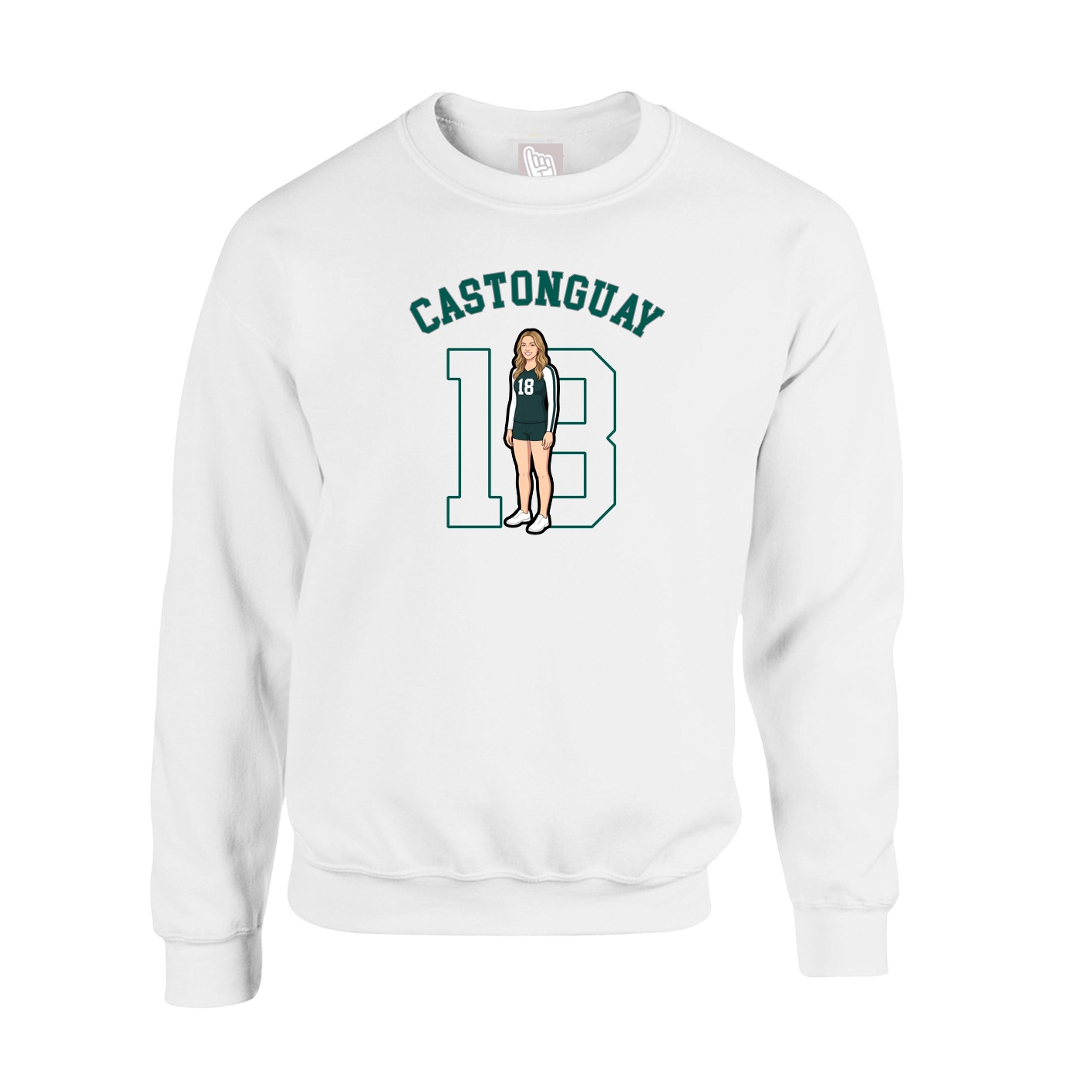 Fleece Crew — Shirsey Arch in White